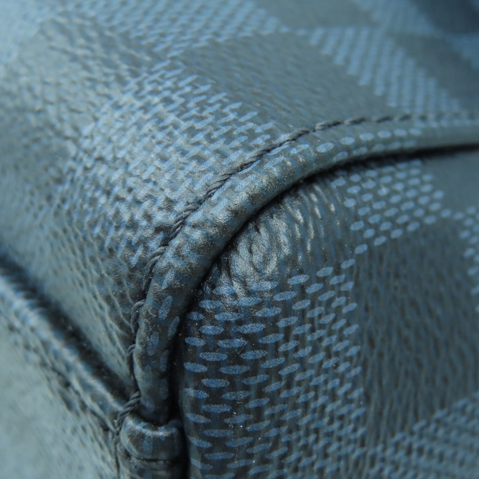 LOUIS VUITTON Damier Cobalt Messenger Bag銀扣肩背袋藍色/黑色