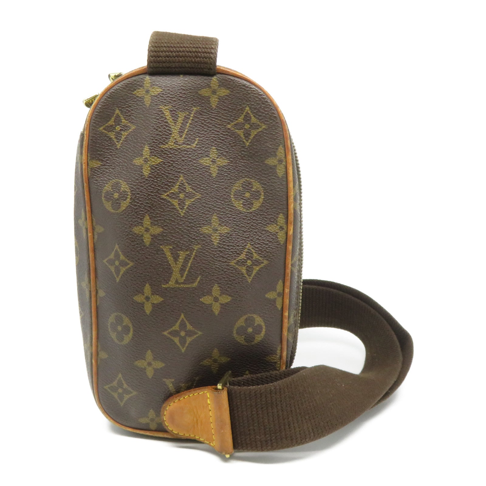 LOUIS VUITTON Monogram Pochette Gange金扣腰包啡色