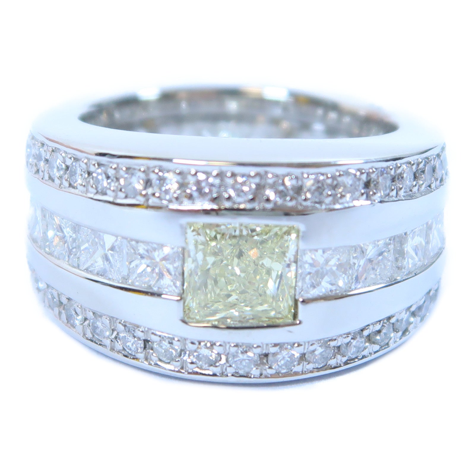 JEWELRY PT900鉑金Diamond Ring 3.227ct/1.093ct鑽石戒指US#7.25
