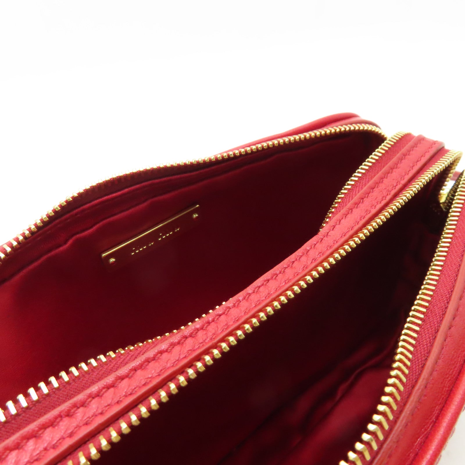 Miu Miu 羊皮皮革Shoulder Bag金扣肩背袋紅色
