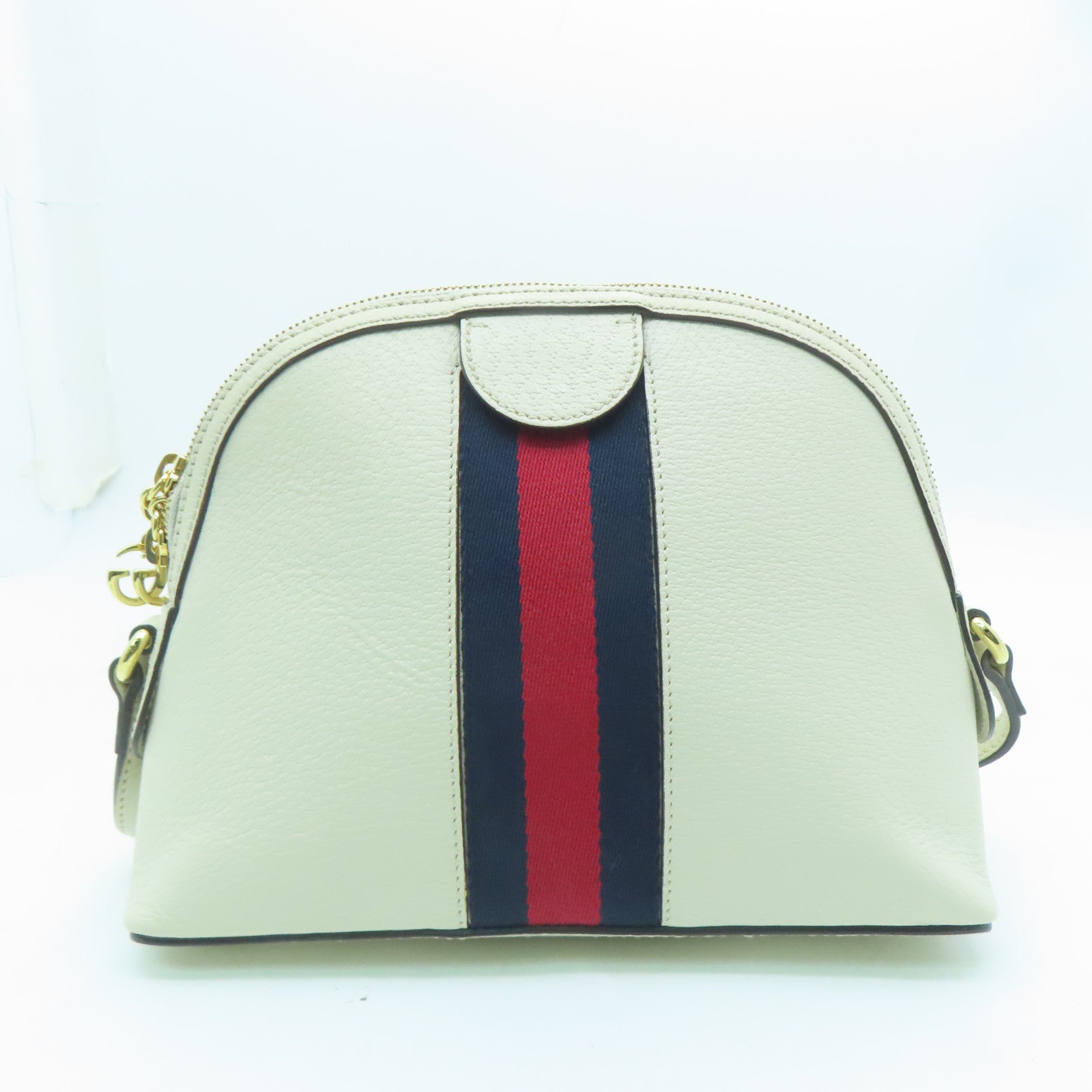 GUCCI 牛皮皮革Ophidia金扣肩背袋白色