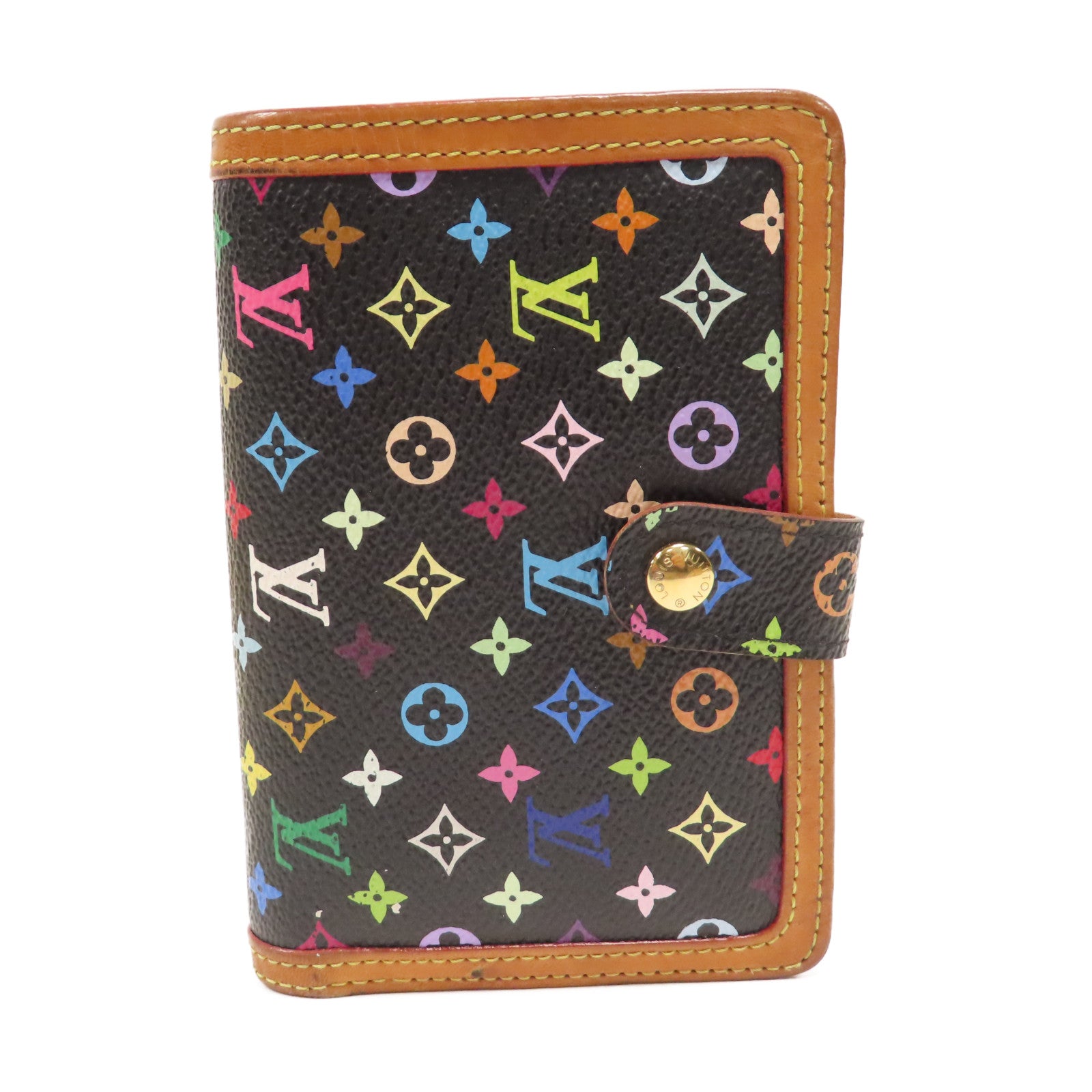 LOUIS VUITTON Monogram Multicolore Portefeuille Viennois金扣啪鈕錢包黑色