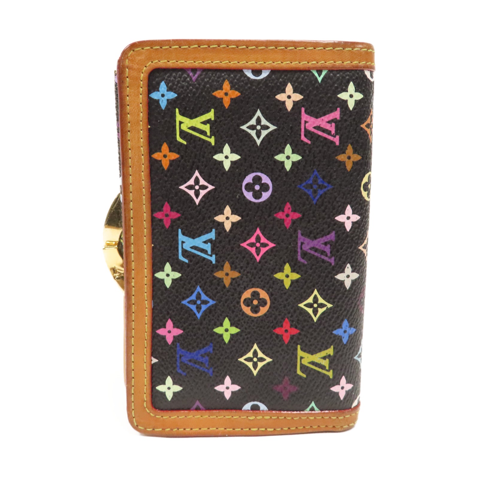 LOUIS VUITTON Monogram Multicolore Portefeuille Viennois金扣啪鈕錢包黑色