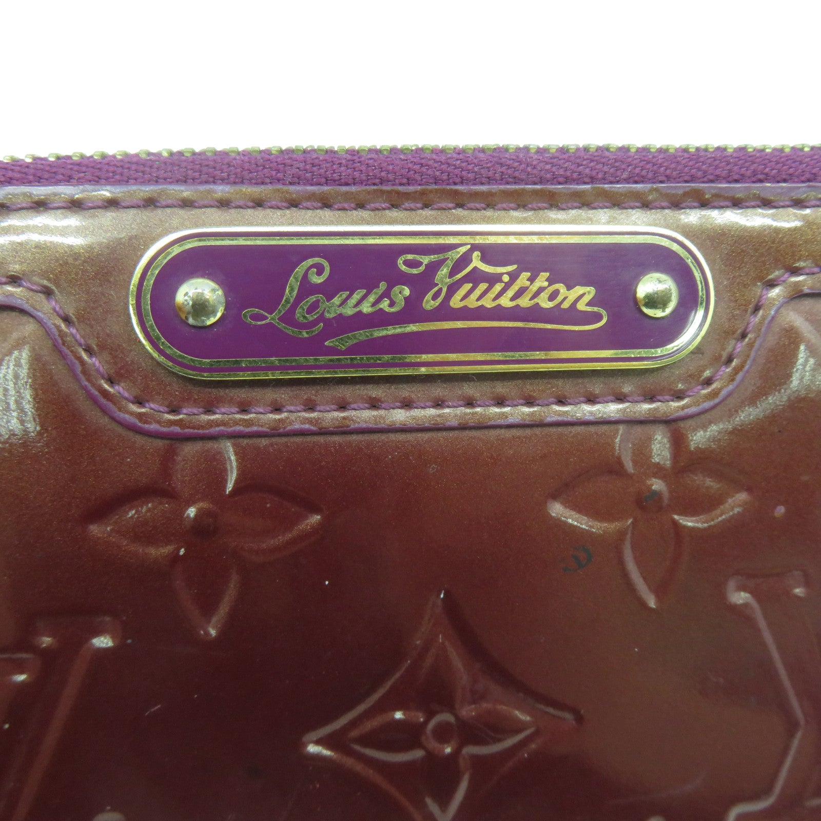 LOUIS VUITTON Monogram Vernis Coin Purse金扣零錢包紫色