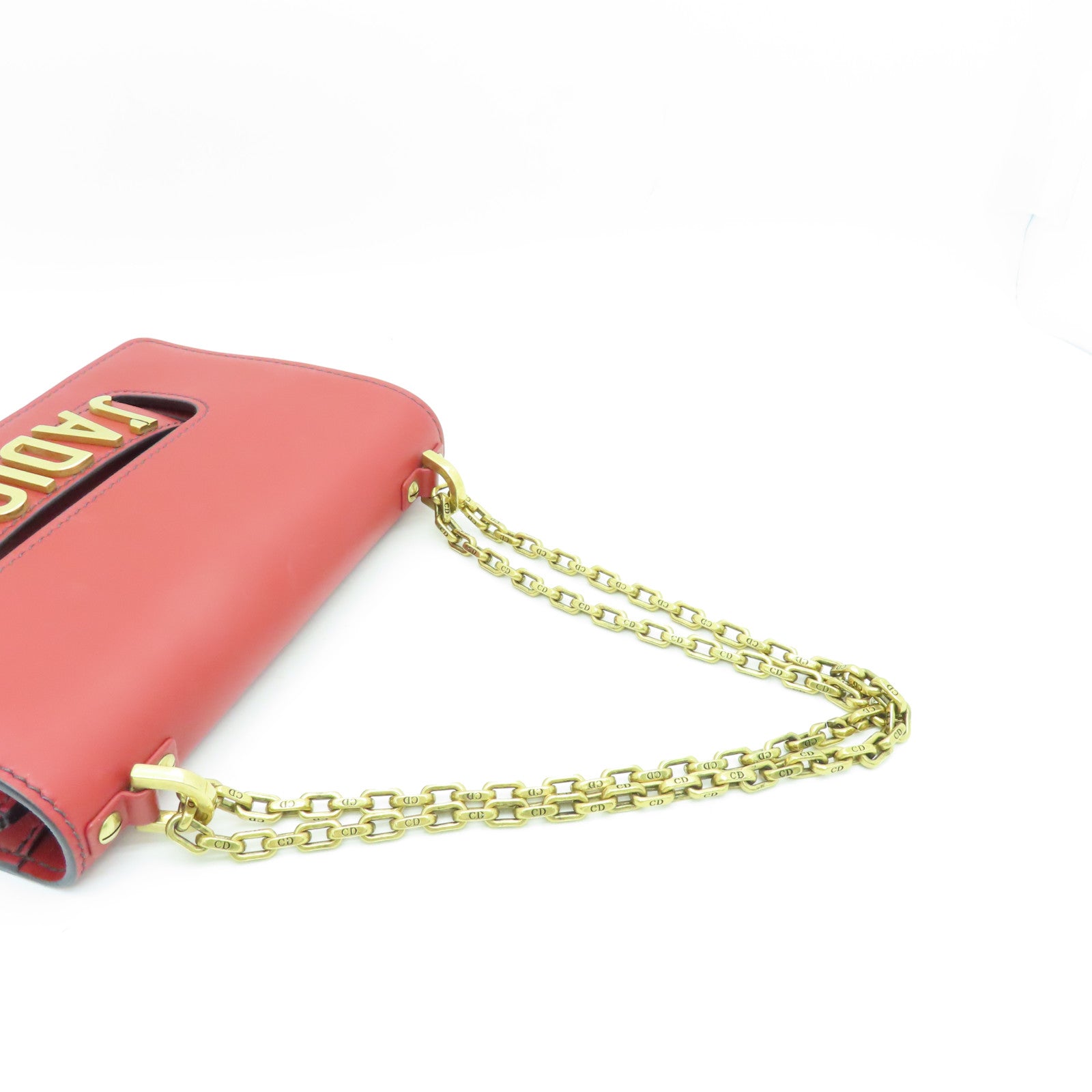Dior cowhide leather Chain Shoulder Bag gold buckle chain shoulder bag red