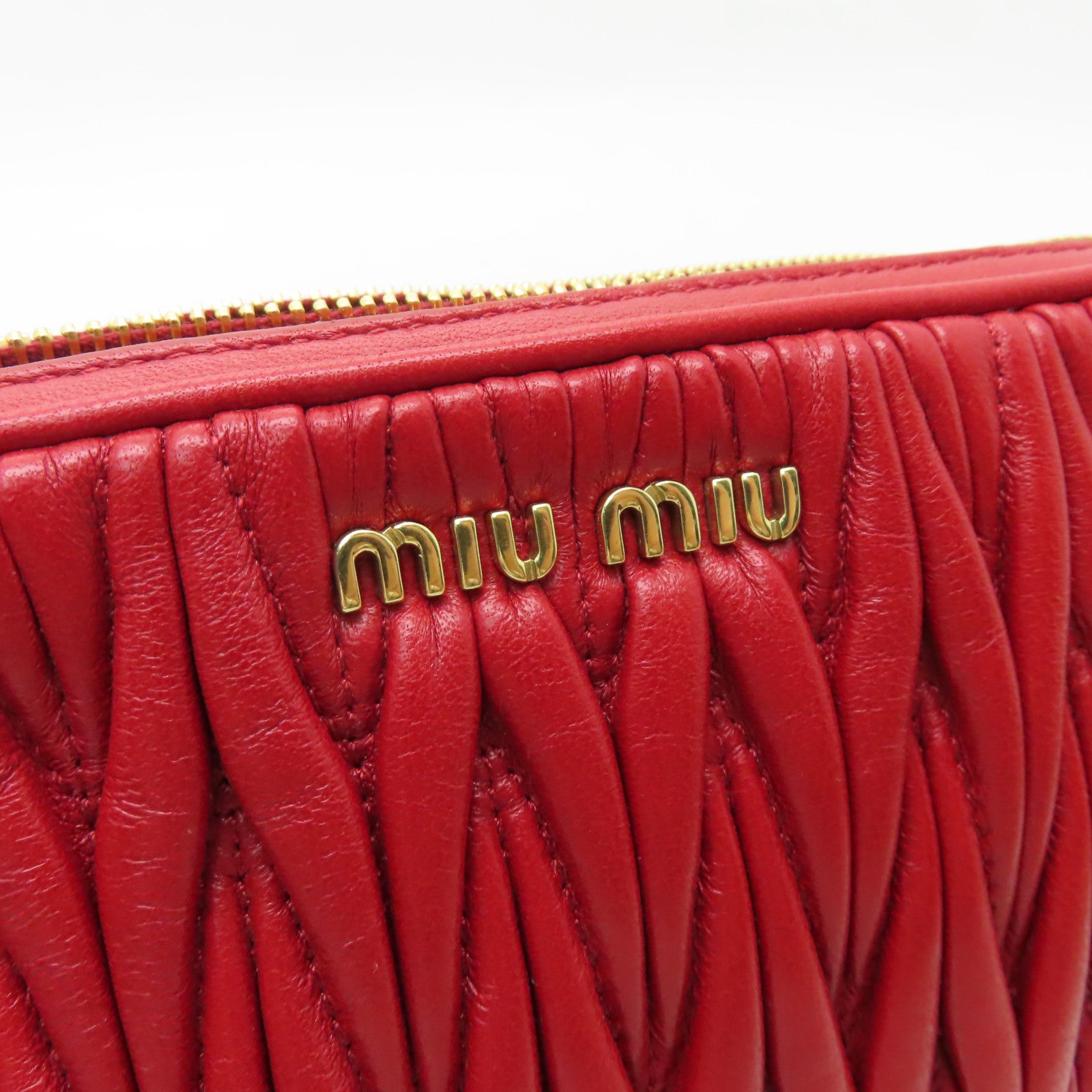 Miu Miu 羊皮皮革Shoulder Bag金扣肩背袋紅色