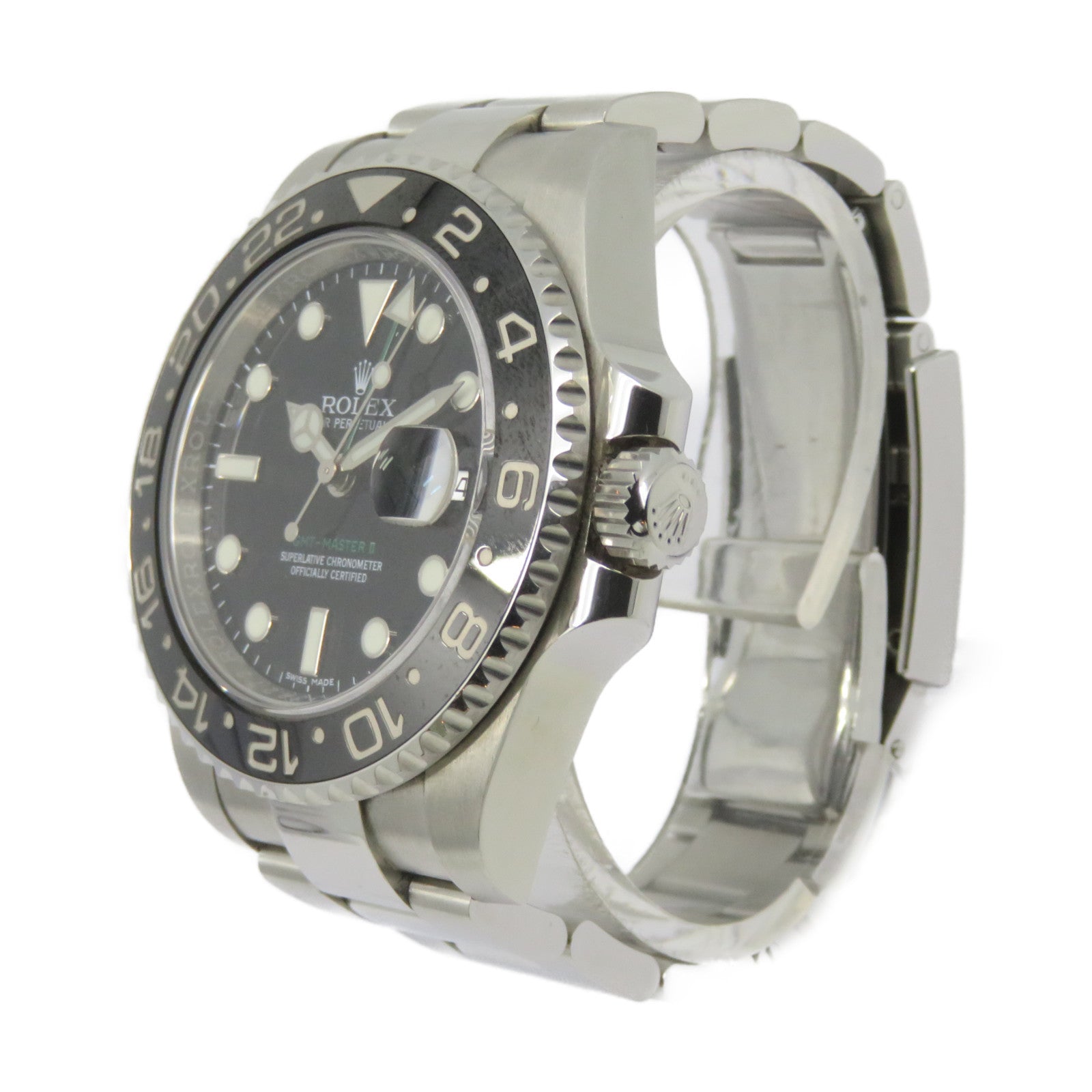 ROLEX GMT Master II Watch不鏽鋼自動機芯手錶黑色/銀色