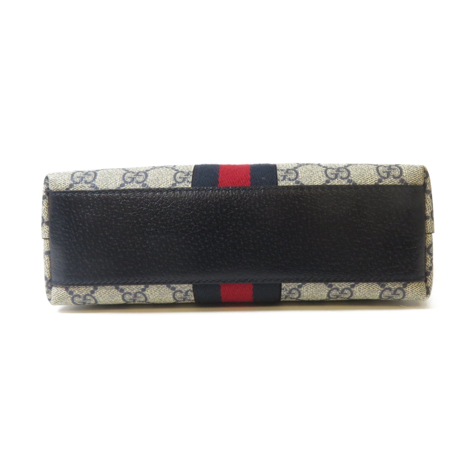 GUCCI 塗層帆布Ophidia GG銀扣肩背袋藍色/白色