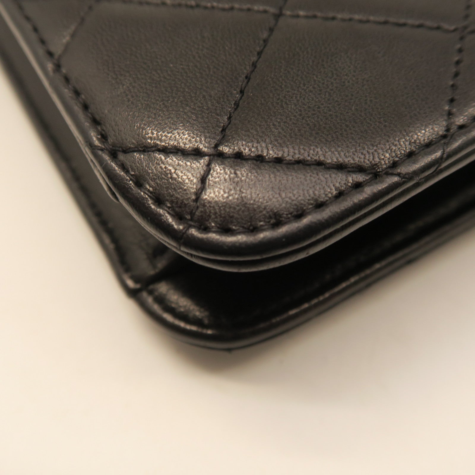 CHANEL 菱格羊皮皮革Vintage Flap Bag金扣鏈帶肩背袋黑色