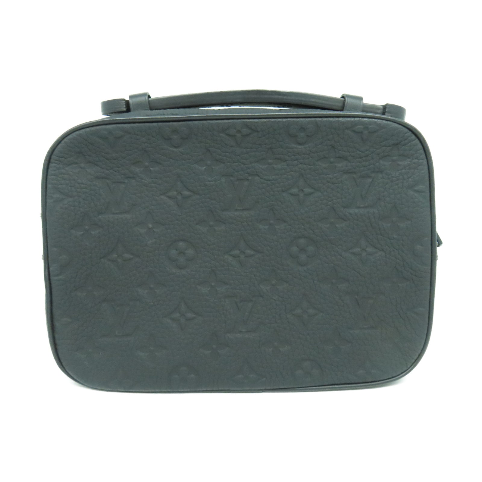 LOUIS VUITTON Monogram Taurillon S Lock Bag黑扣肩背袋黑色