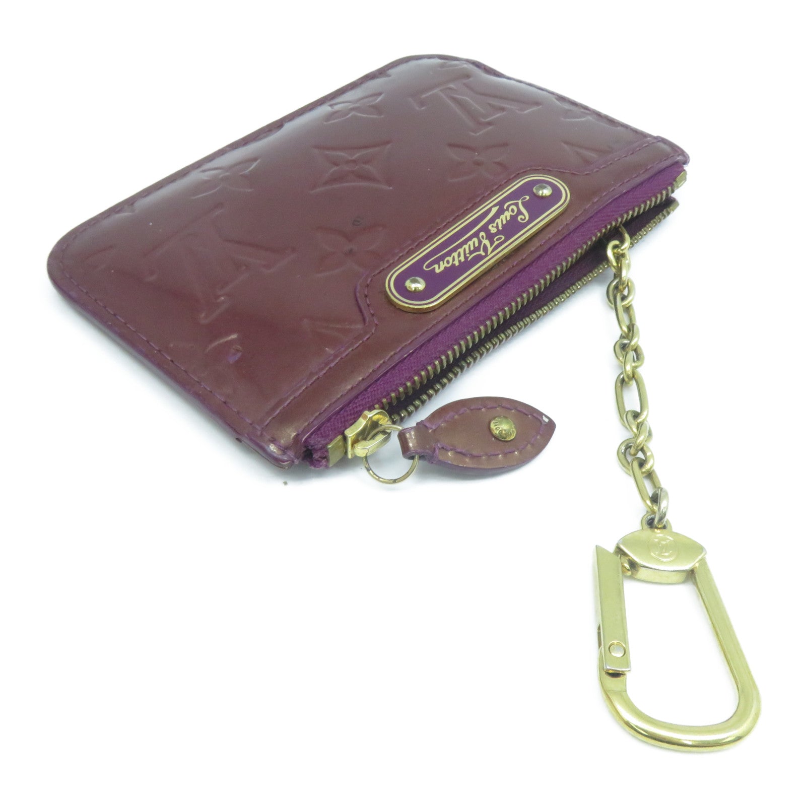 LOUIS VUITTON Monogram Vernis Coin Purse金扣零錢包紫色