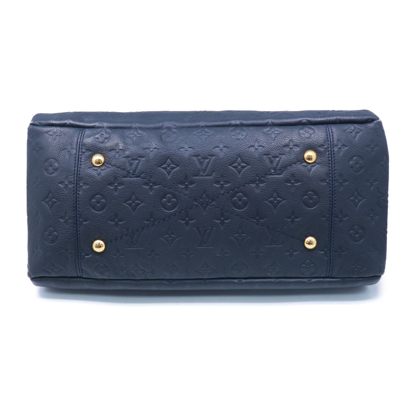 LOUIS VUITTON Monogram Empreinte Artsy金扣肩背袋深藍色