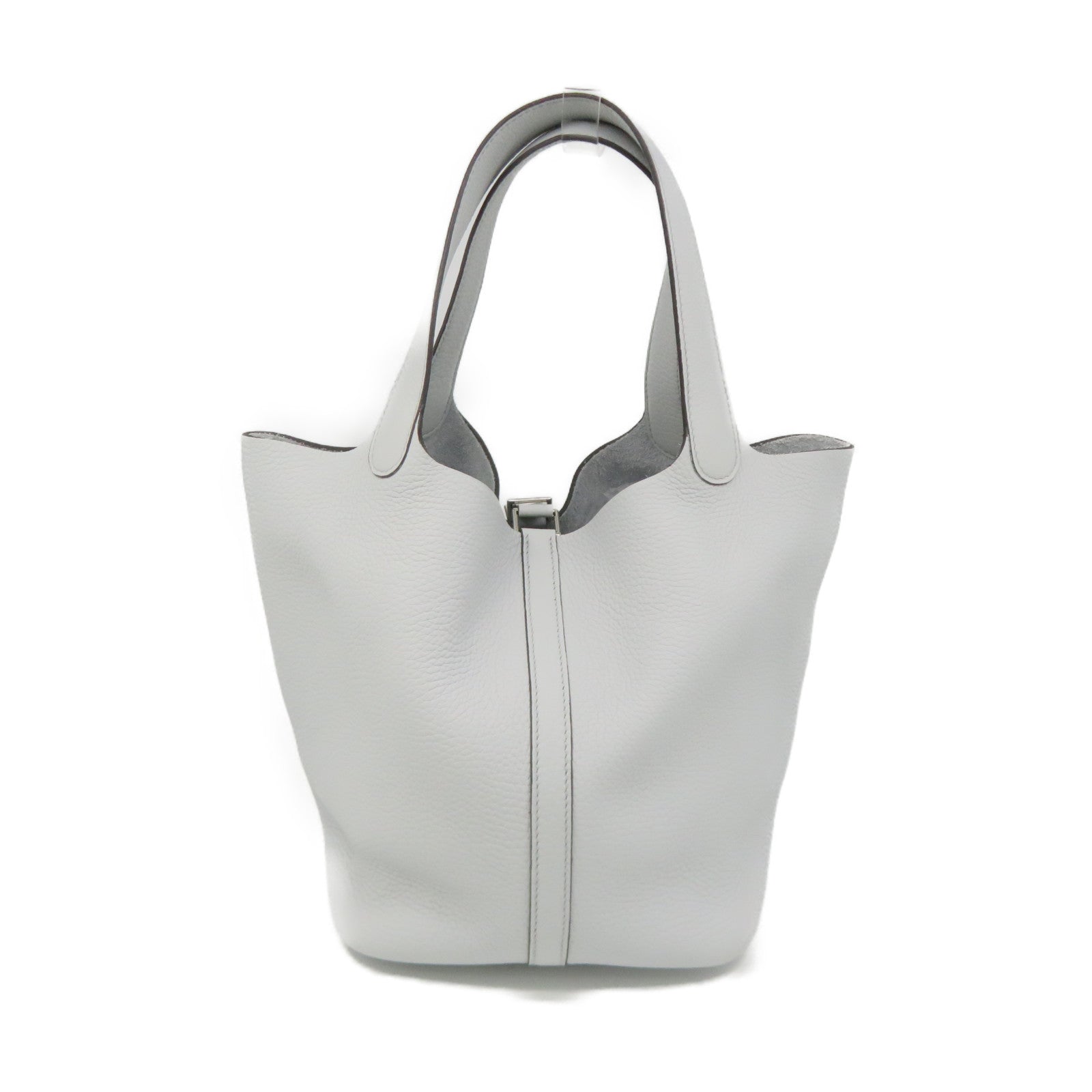 HERMES Togo皮革Picotin MM Tote Bag手挽袋T0浅蓝色