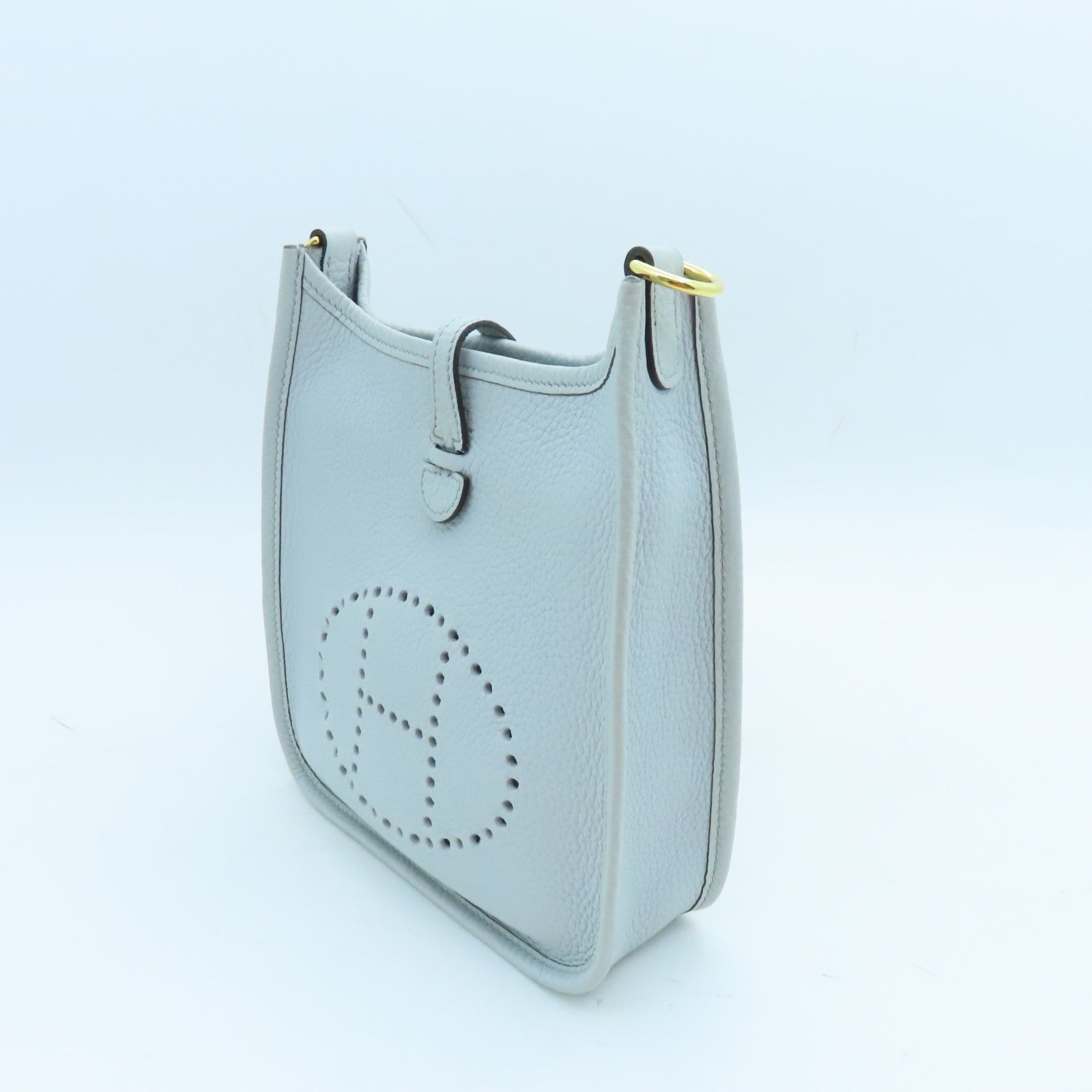 HERMES Clemence Leather Evelyne TPM Bleu Pale