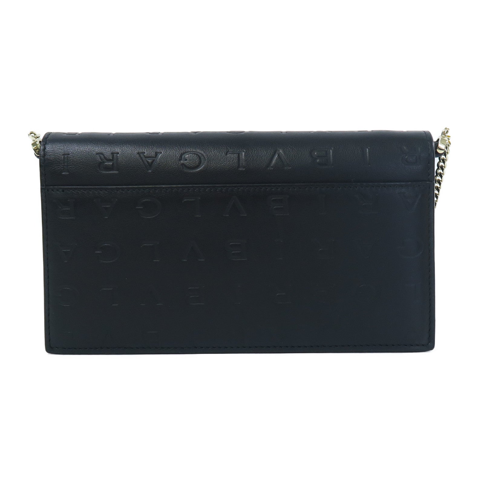 BVLGARI 牛皮皮革Shoulder Bag金扣肩背袋黑色