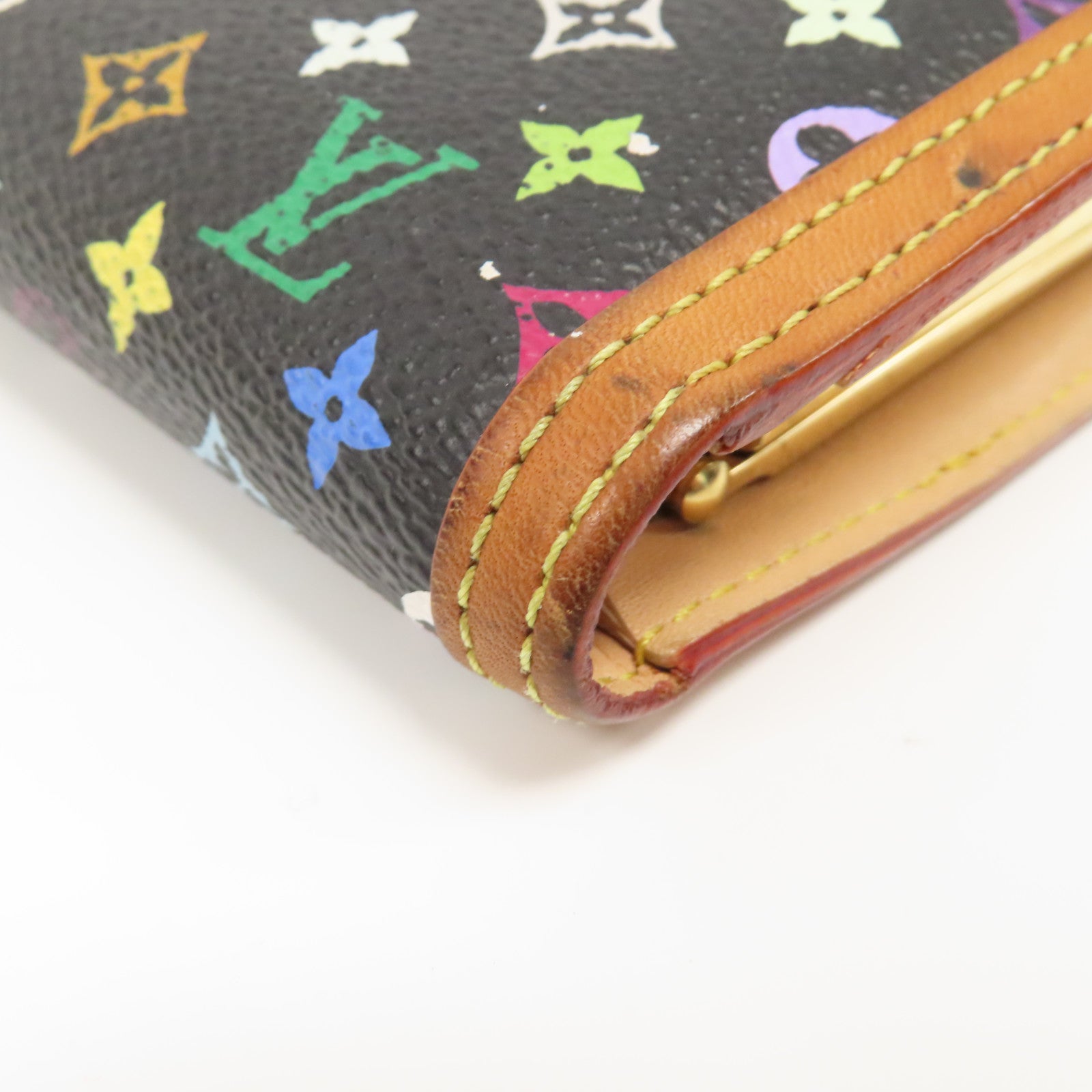 LOUIS VUITTON Monogram Multicolore Portefeuille Viennois金扣啪鈕錢包黑色