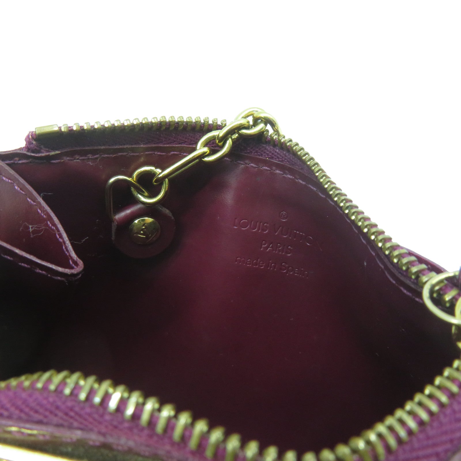 LOUIS VUITTON Monogram Vernis Coin Purse金扣零錢包紫色