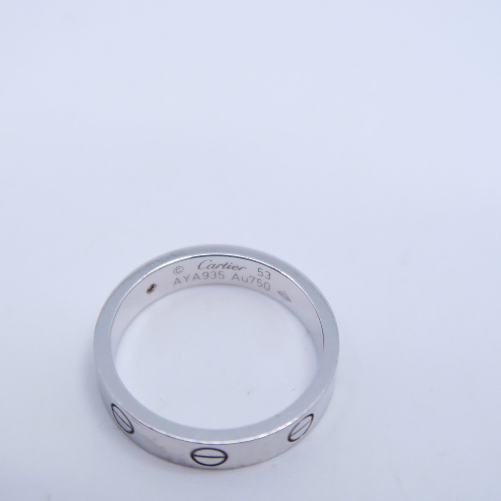CARTIER 18K白金Love Ring 1D戒指US#6/Cartier#53