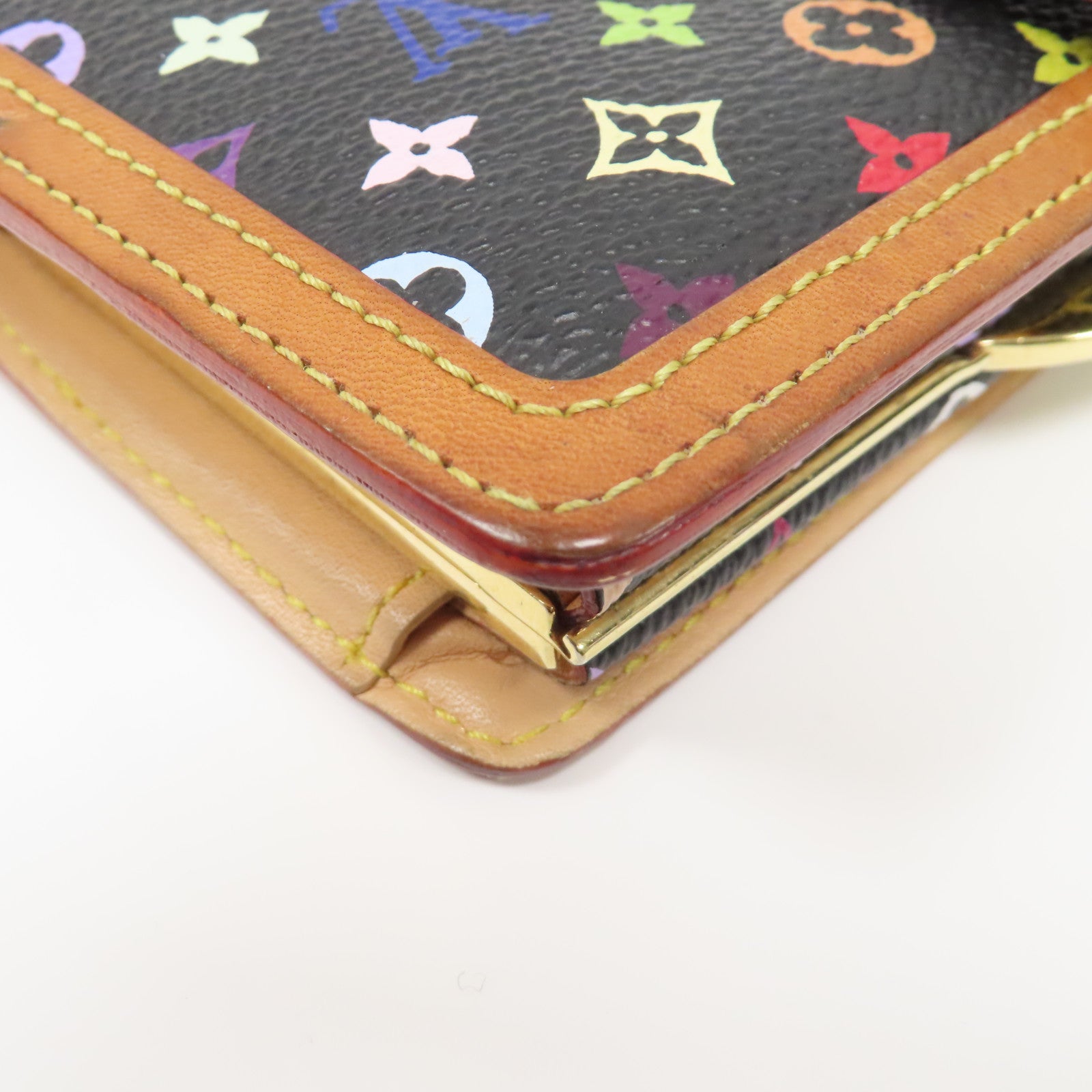 LOUIS VUITTON Monogram Multicolore Portefeuille Viennois金扣啪鈕錢包黑色