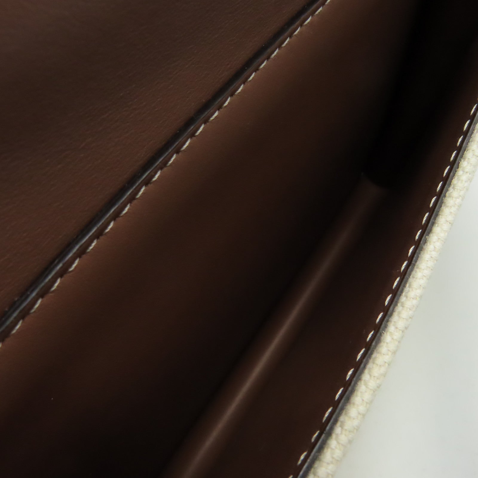 BURBERRY 帆布/牛皮皮革Mini Two-Tone Pocket Bag手挽肩背兩用袋米白色/啡色