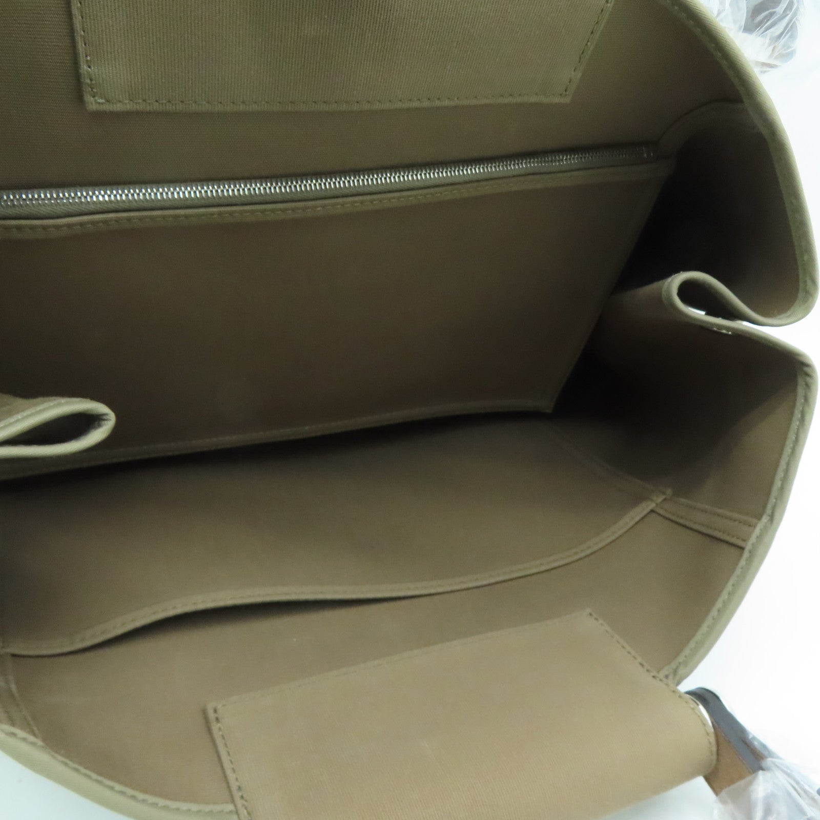 HERMES 帆布Cabag银扣手挽肩背两用袋Etoupe/啡色