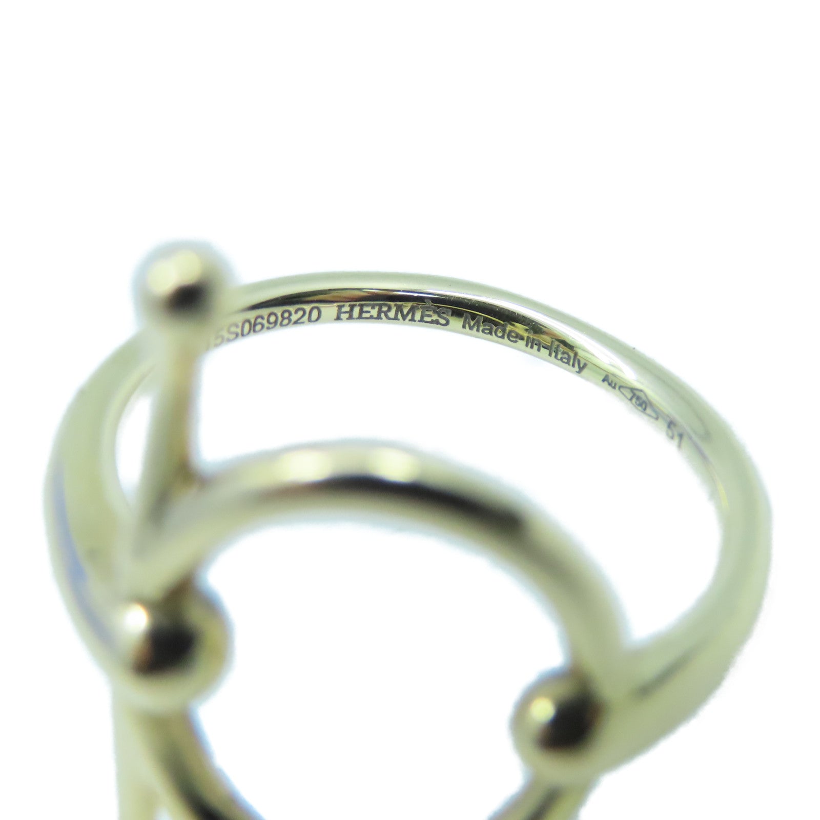 HERMES 18K玫瑰金Filet d'Or Ring戒指#51 /US#5.75