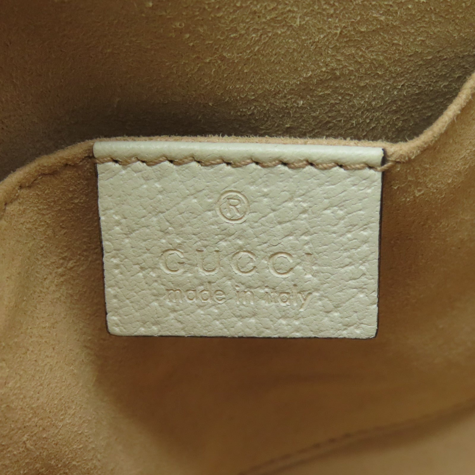 GUCCI 牛皮皮革Ophidia金扣肩背袋白色