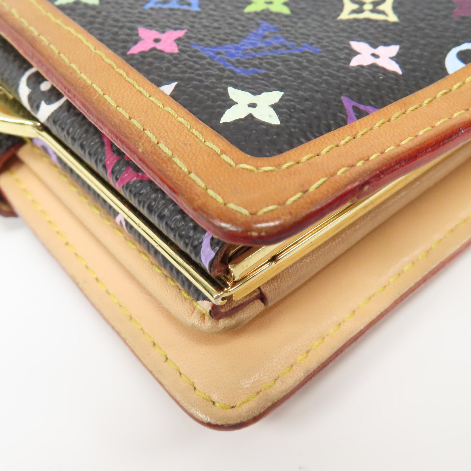 LOUIS VUITTON Monogram Multicolore Portefeuille Viennois金扣啪鈕錢包黑色