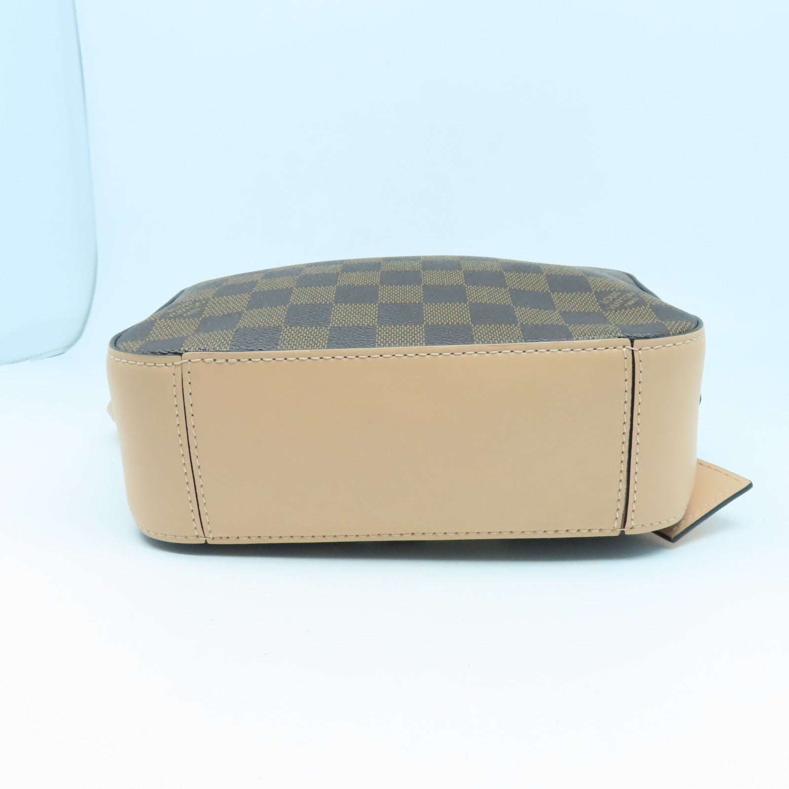 LOUIS VUITTON Damier Santa Monica金扣手挽肩背兩用袋棕色/粉紅色