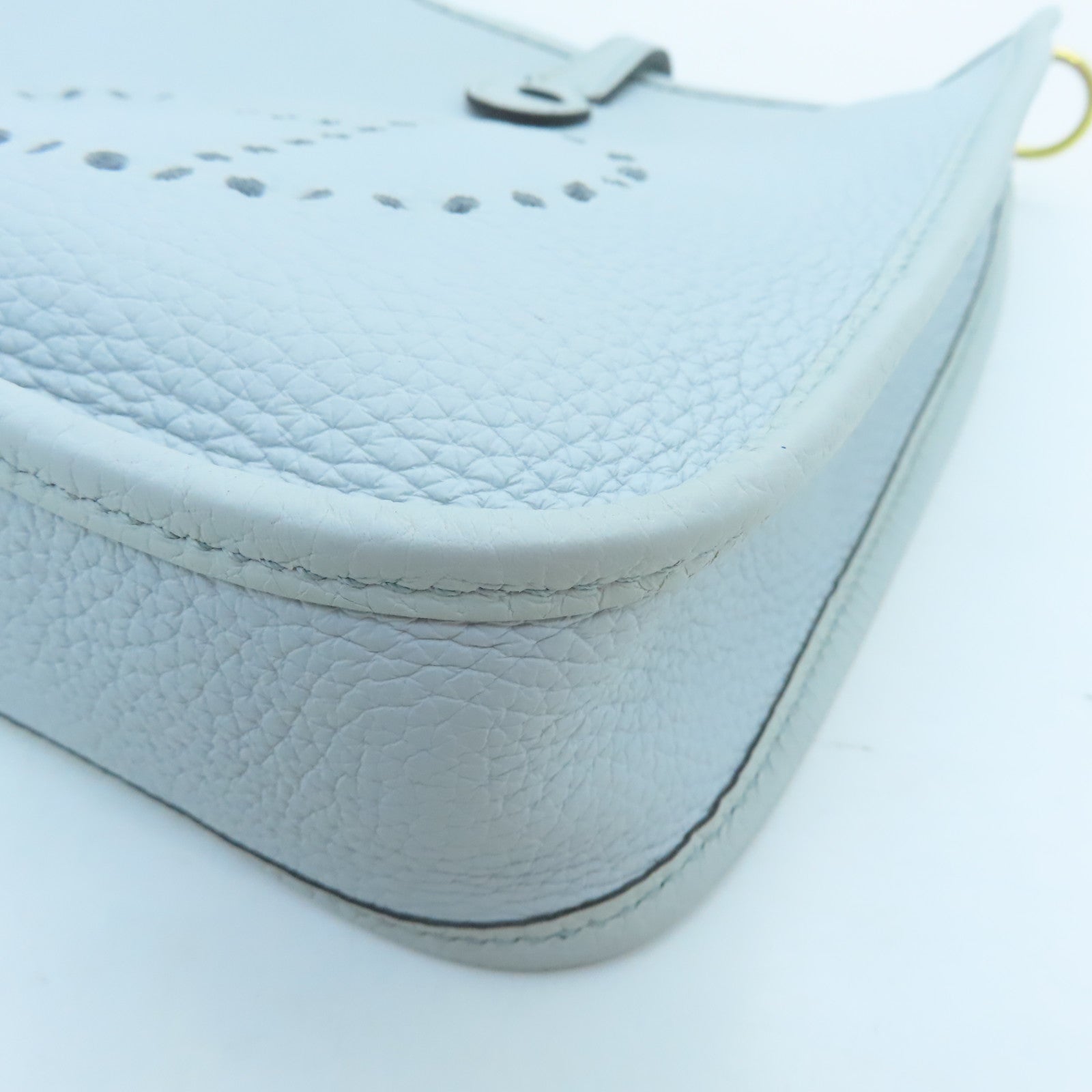 HERMES Clemence Leather Evelyne TPM Bleu Pale
