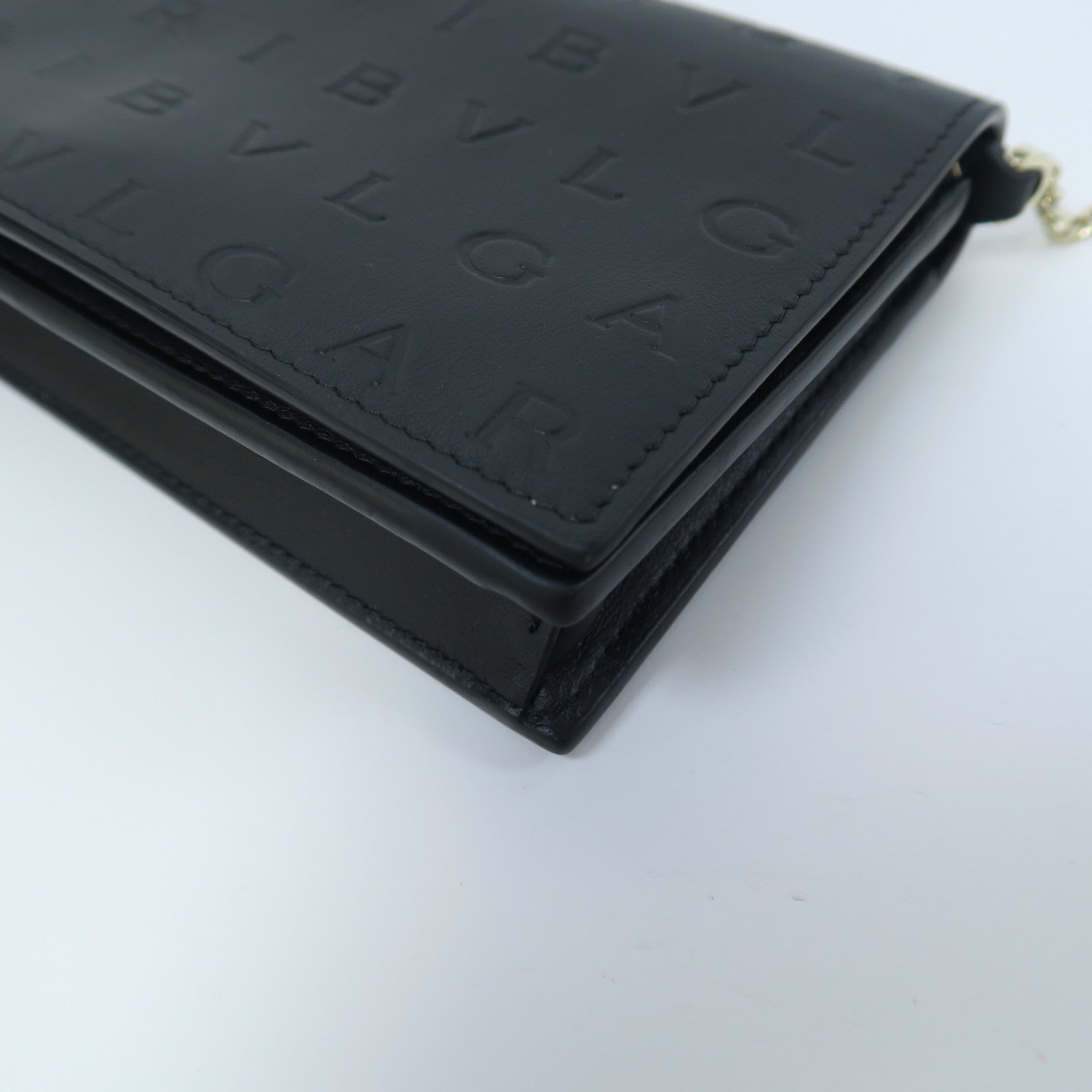 BVLGARI 牛皮皮革Shoulder Bag金扣肩背袋黑色