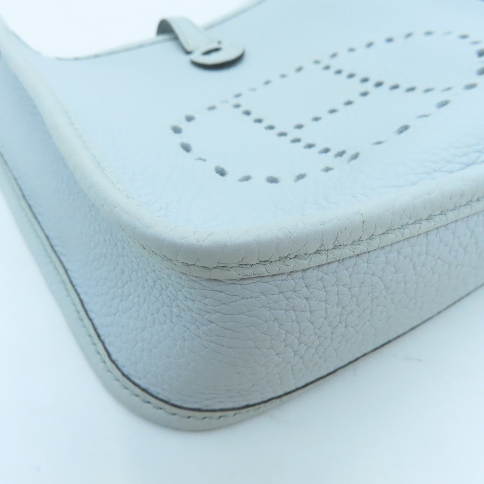 HERMES Clemence Leather Evelyne TPM Bleu Pale