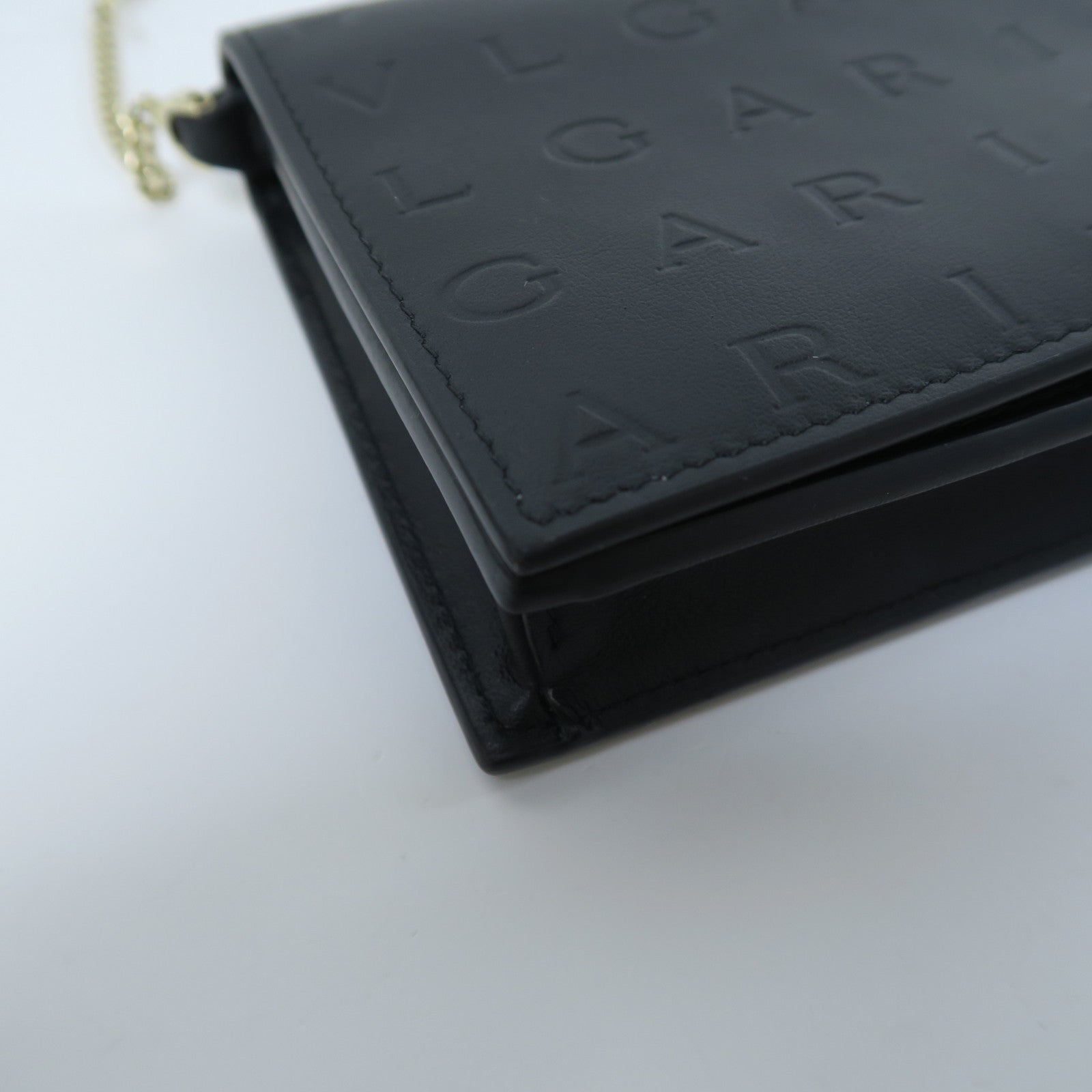 BVLGARI 牛皮皮革Shoulder Bag金扣肩背袋黑色