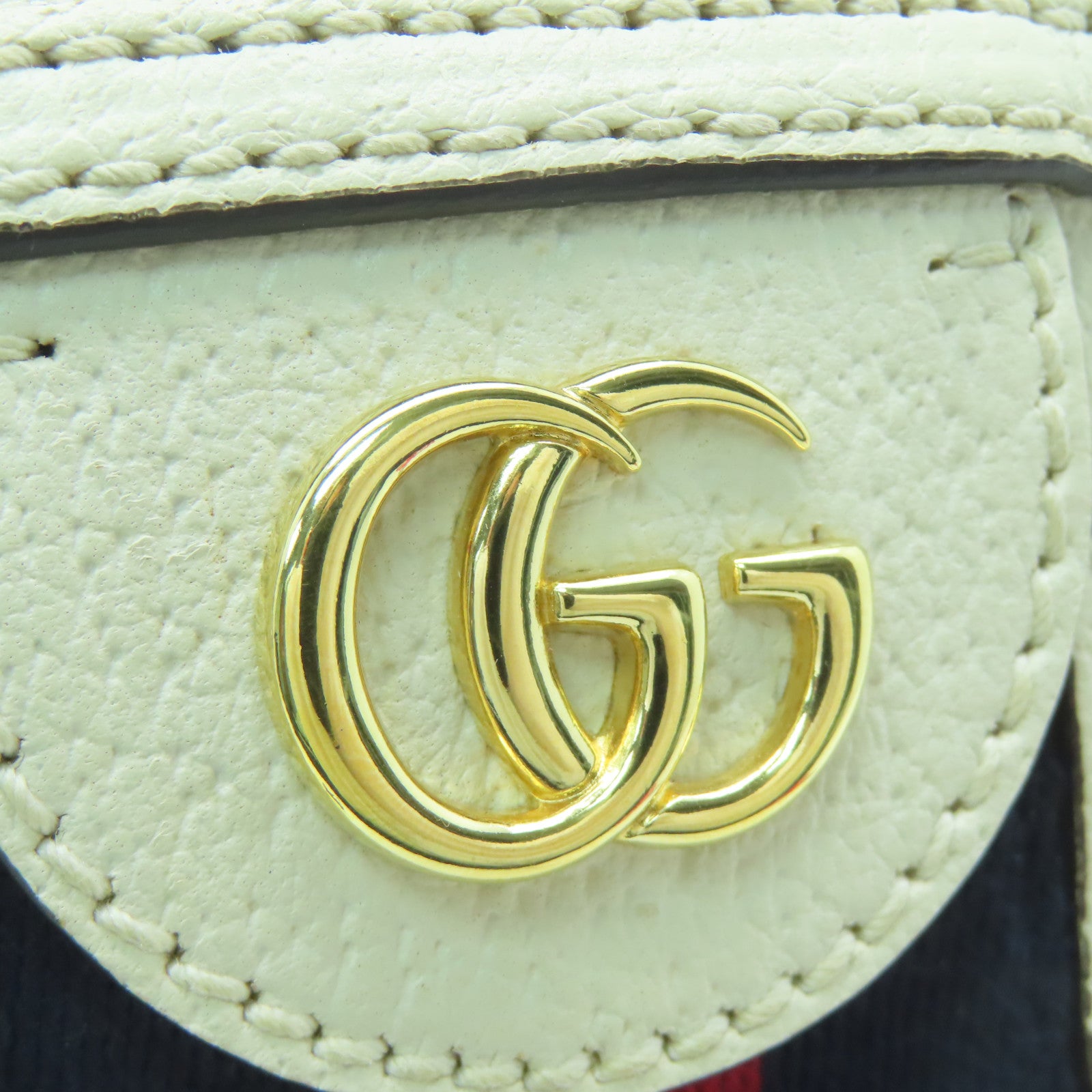 GUCCI 牛皮皮革Ophidia金扣肩背袋白色
