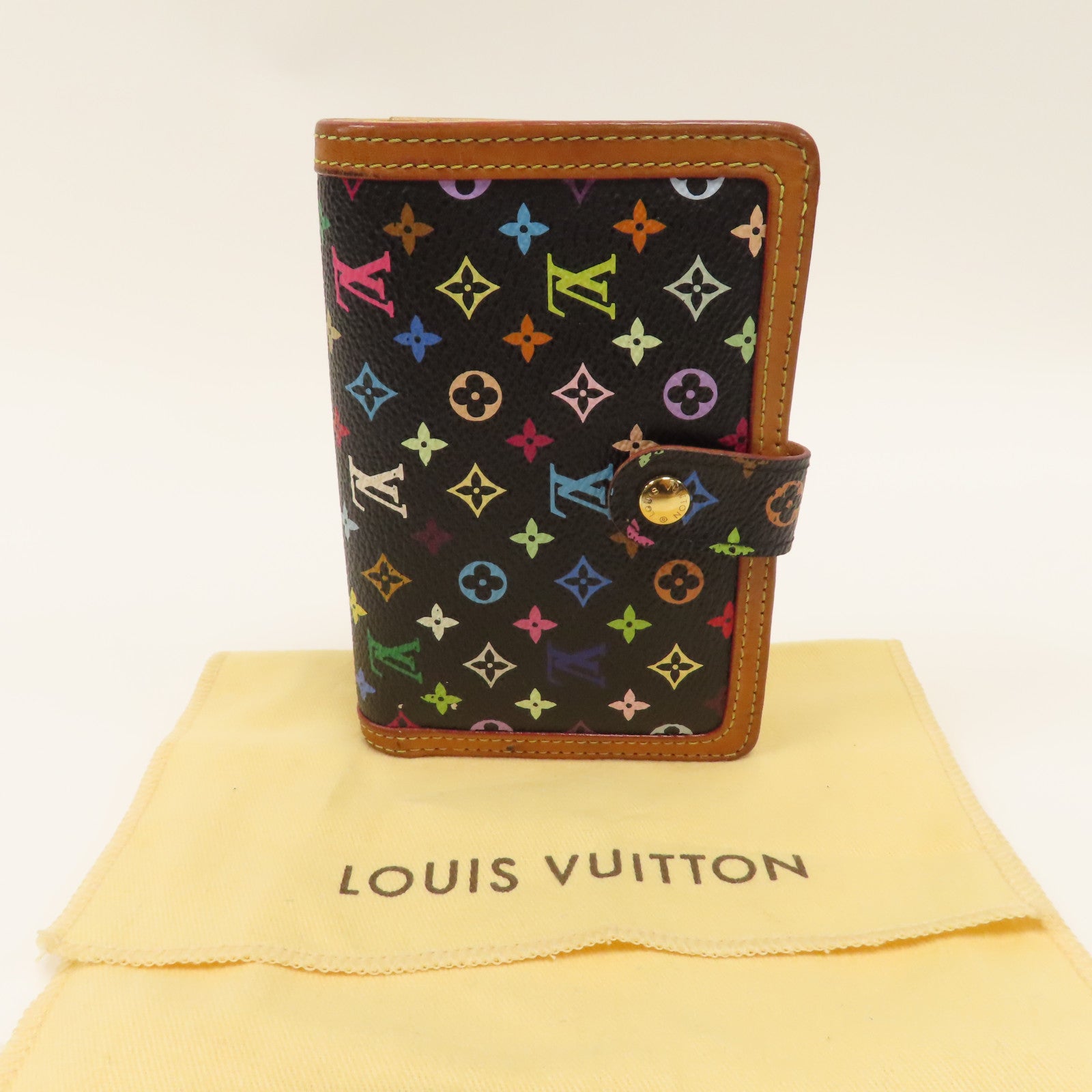 LOUIS VUITTON Monogram Multicolore Portefeuille Viennois金扣啪鈕錢包黑色