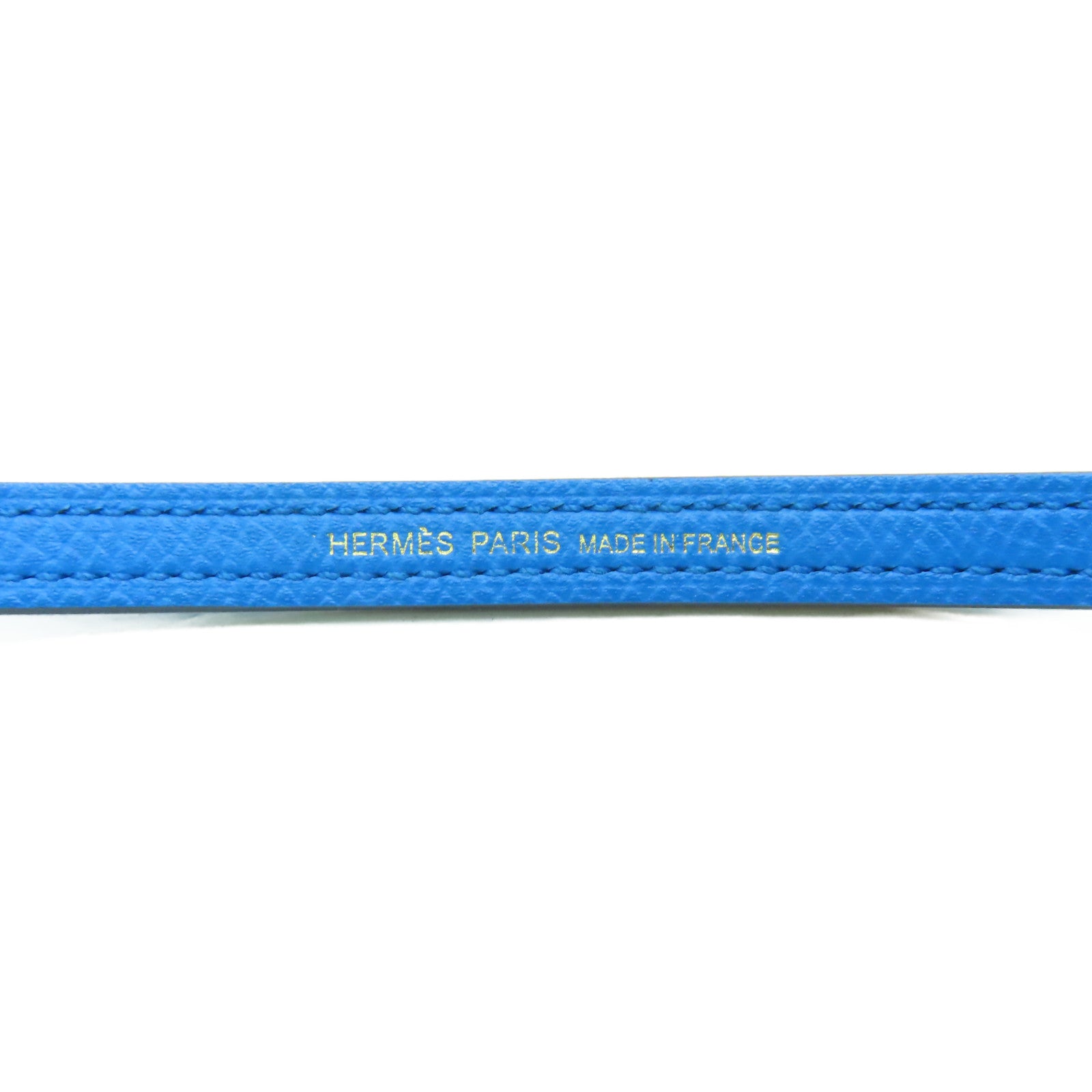 HERMES Epsom皮革Mini Strap金扣肩背帶藍色