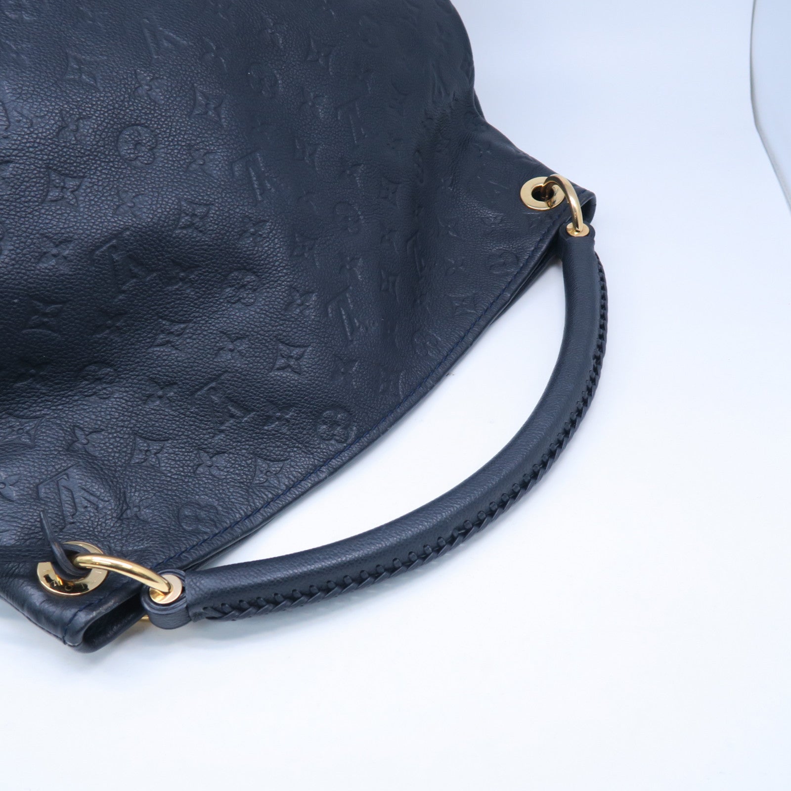 LOUIS VUITTON Monogram Empreinte Artsy金扣肩背袋深藍色