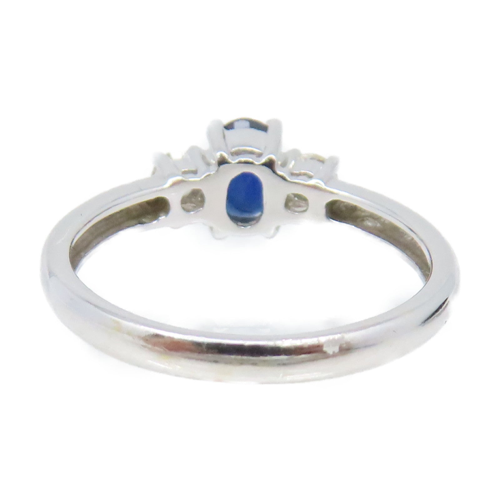 JEWELRY 18K白金/2.7g藍寶石/鑽石Sapphire Ring戒指US#5.5