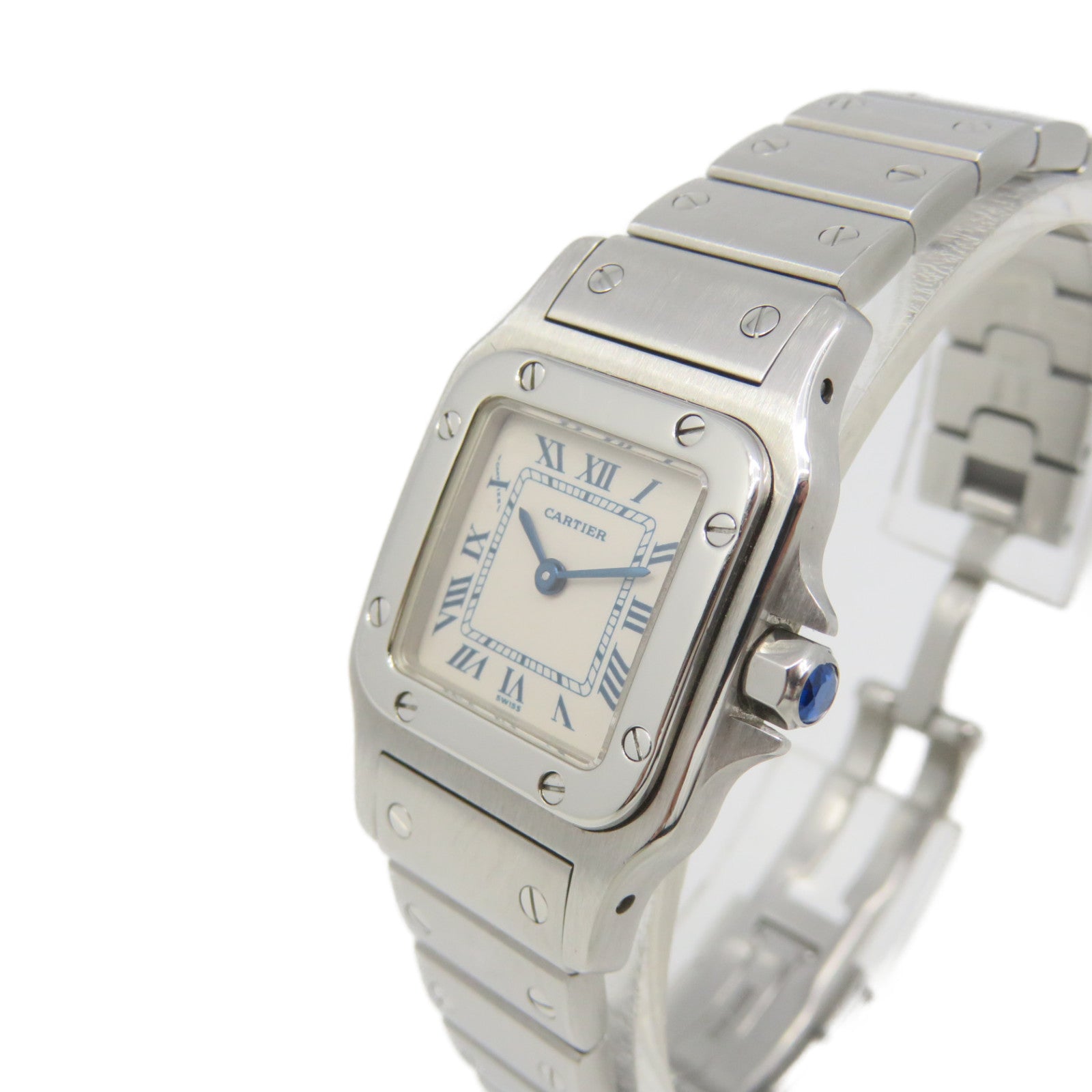 CARTIER Santos Galbee Watch不锈钢石英机芯手表米白色