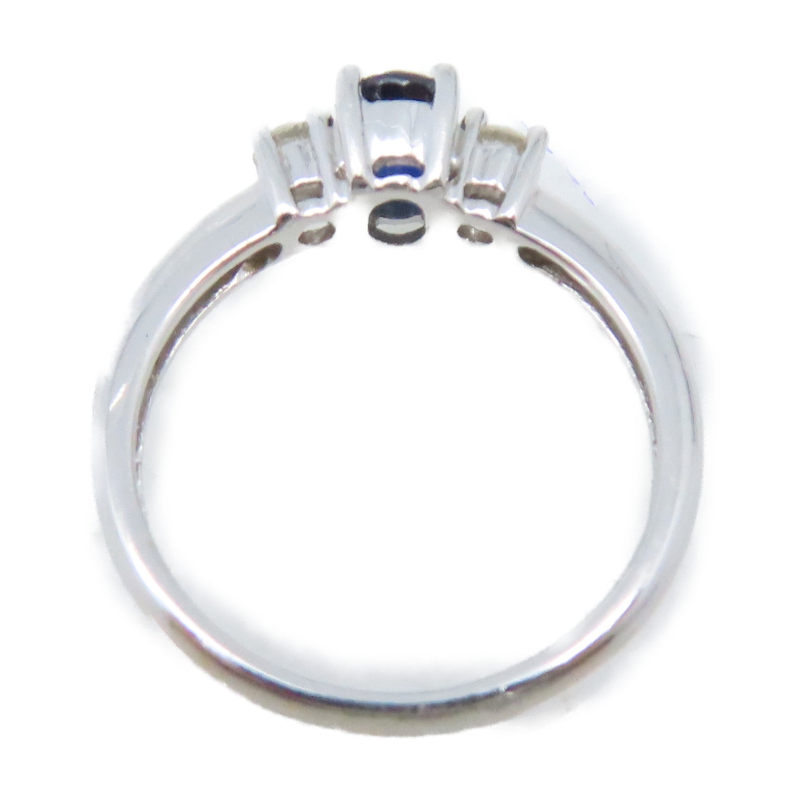 JEWELRY 18K白金/2.7g藍寶石/鑽石Sapphire Ring戒指US#5.5