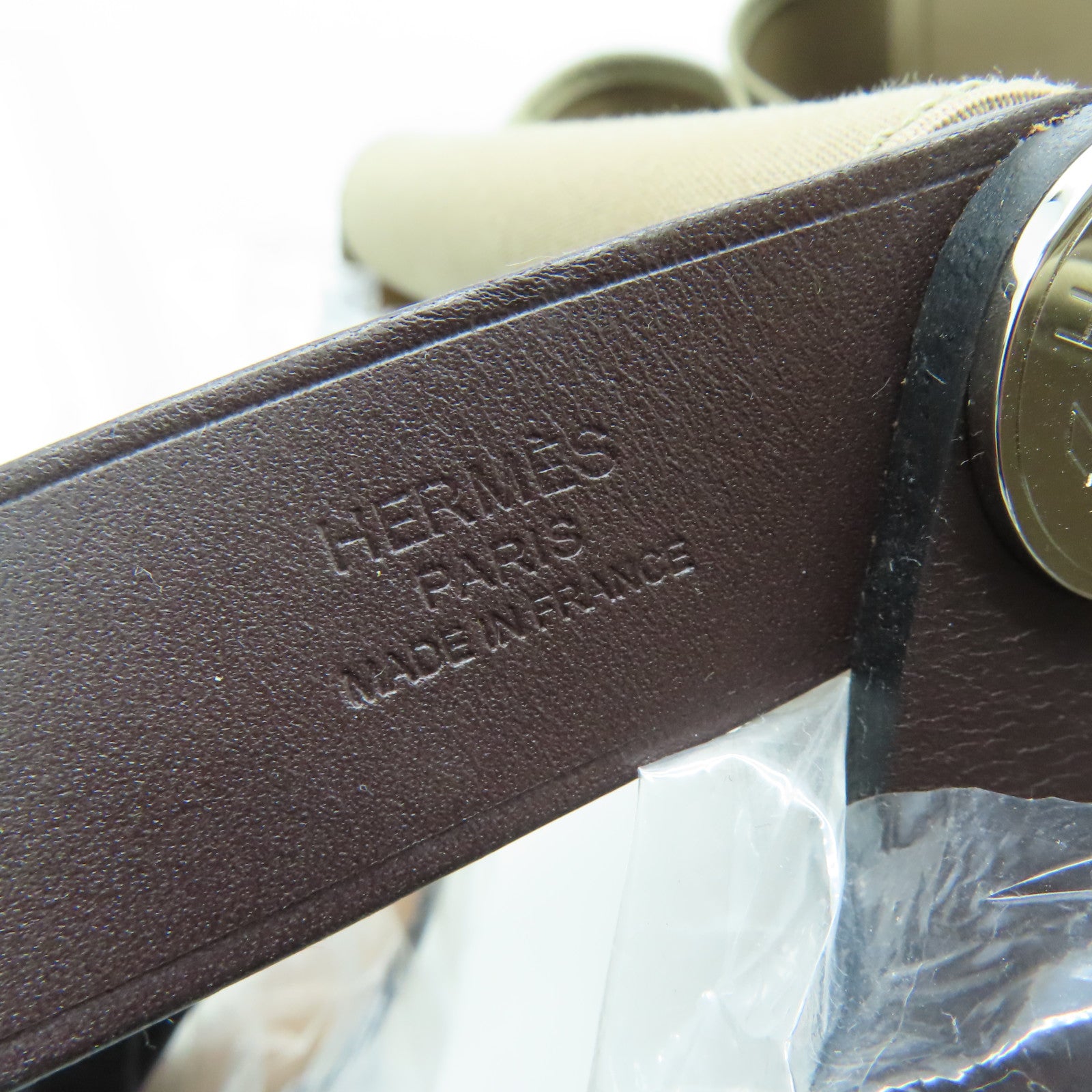 HERMES 帆布Cabag银扣手挽肩背两用袋Etoupe/啡色