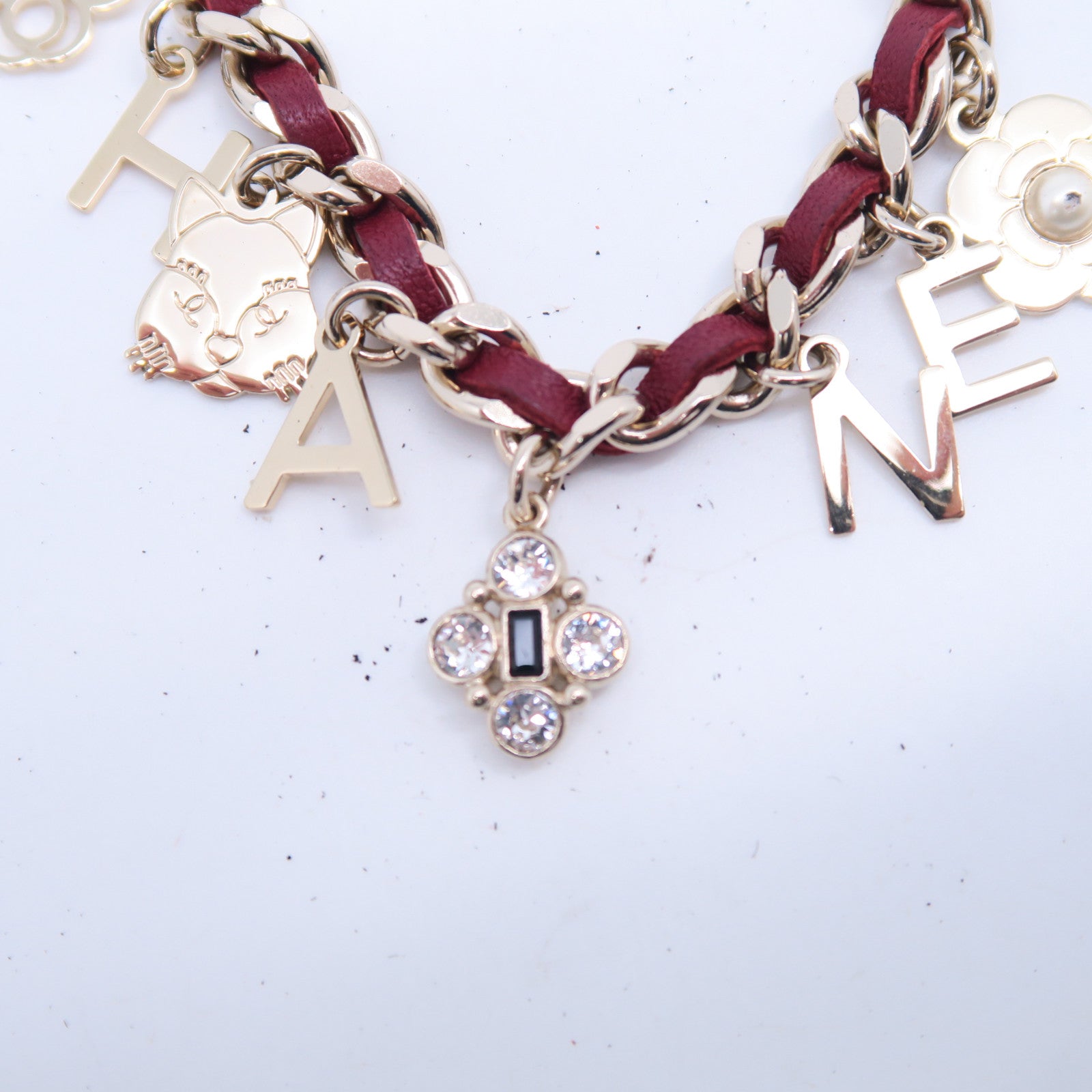 CHANEL 金屬Chram Bracelet鏈紅色/金色