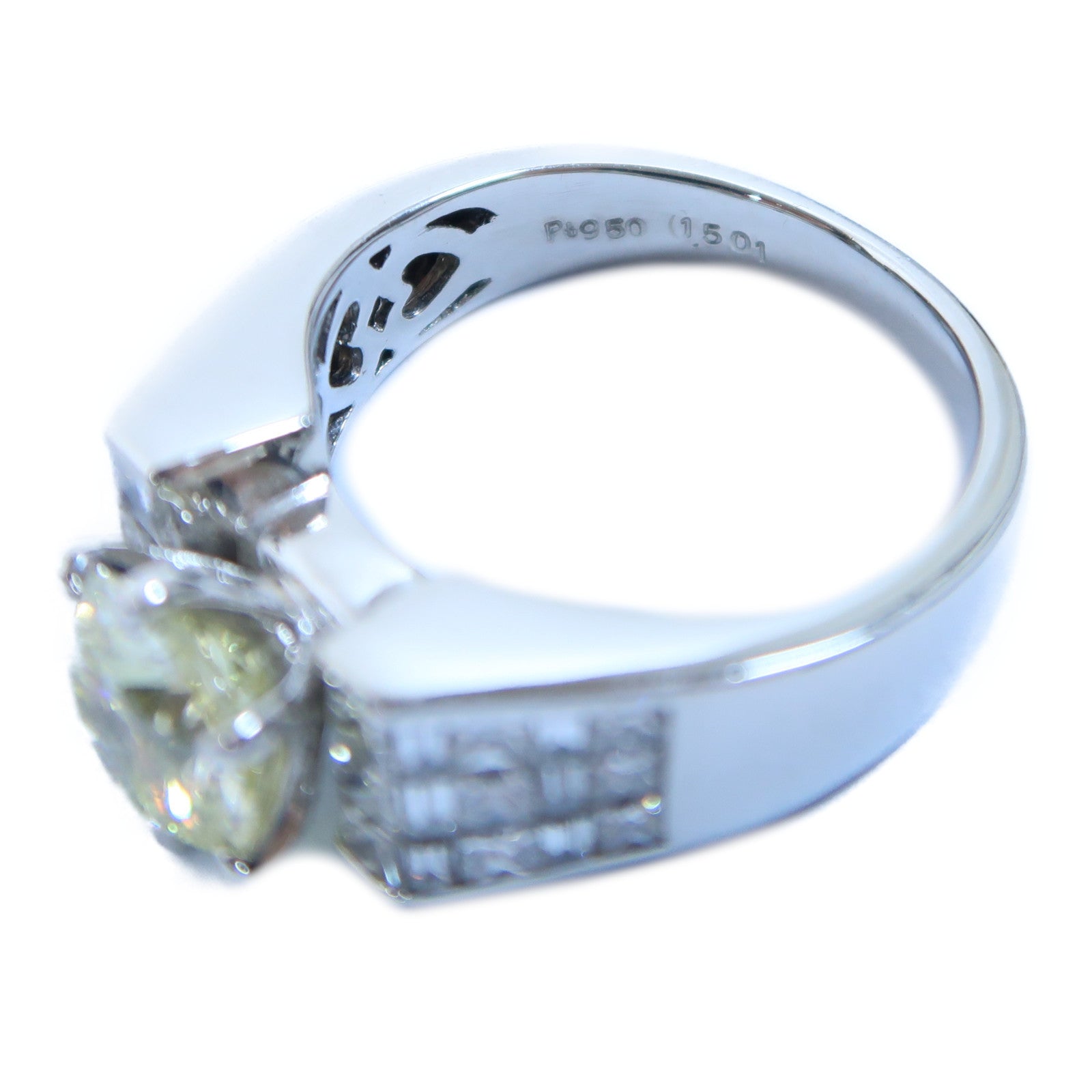 JEWELRY PT950鉑金Diamond Ring 1.501ct/1.00ct鑽石戒指US#6