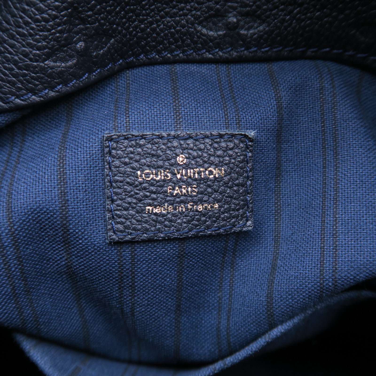 LOUIS VUITTON Monogram Empreinte Artsy金扣肩背袋深藍色