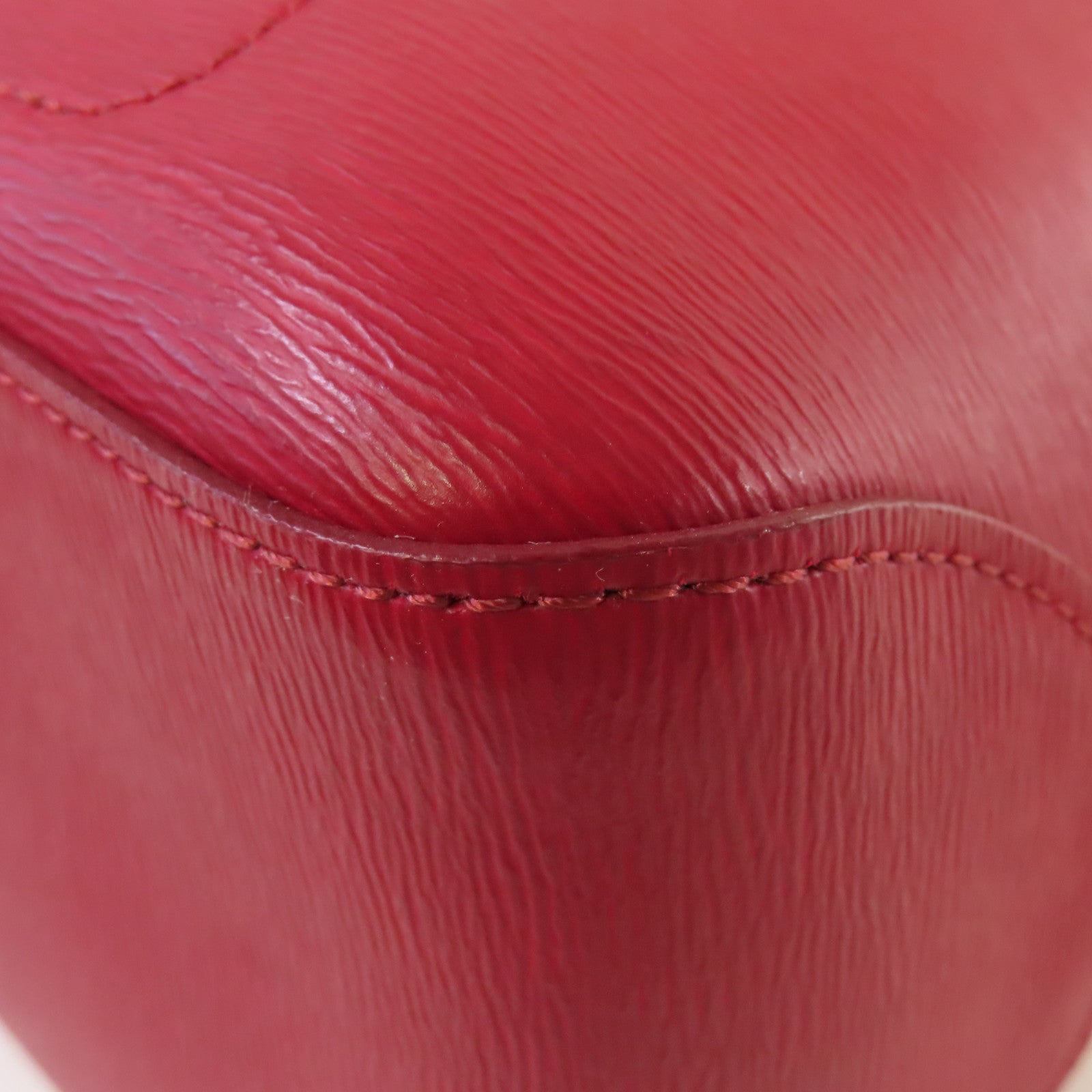Longchamp 牛皮皮革Tote Bag銀扣肩背袋紅色
