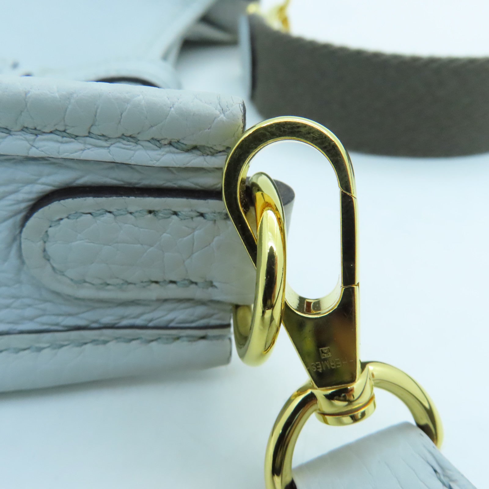 HERMES Clemence Leather Evelyne TPM Bleu Pale