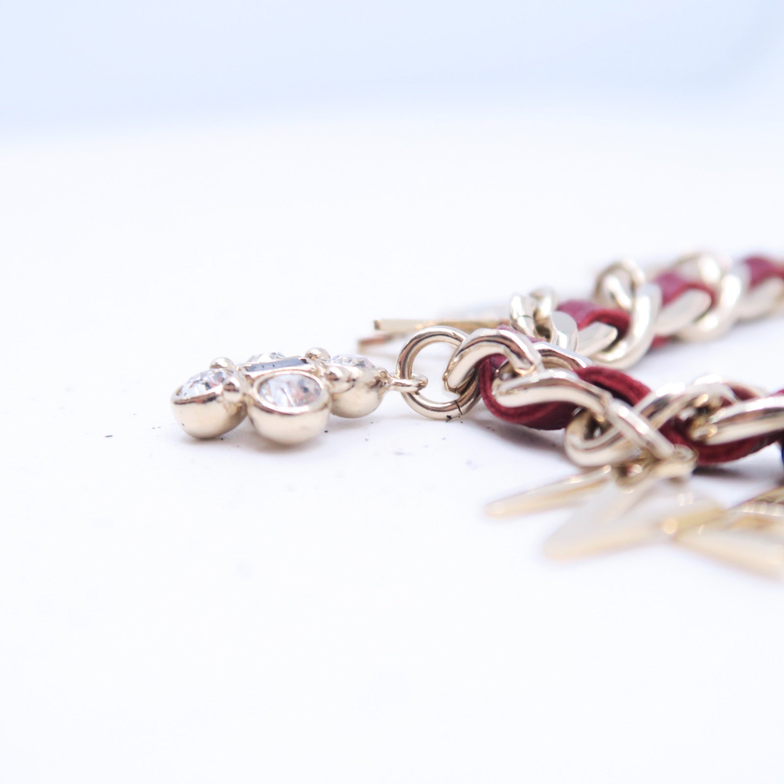 CHANEL 金屬Chram Bracelet鏈紅色/金色
