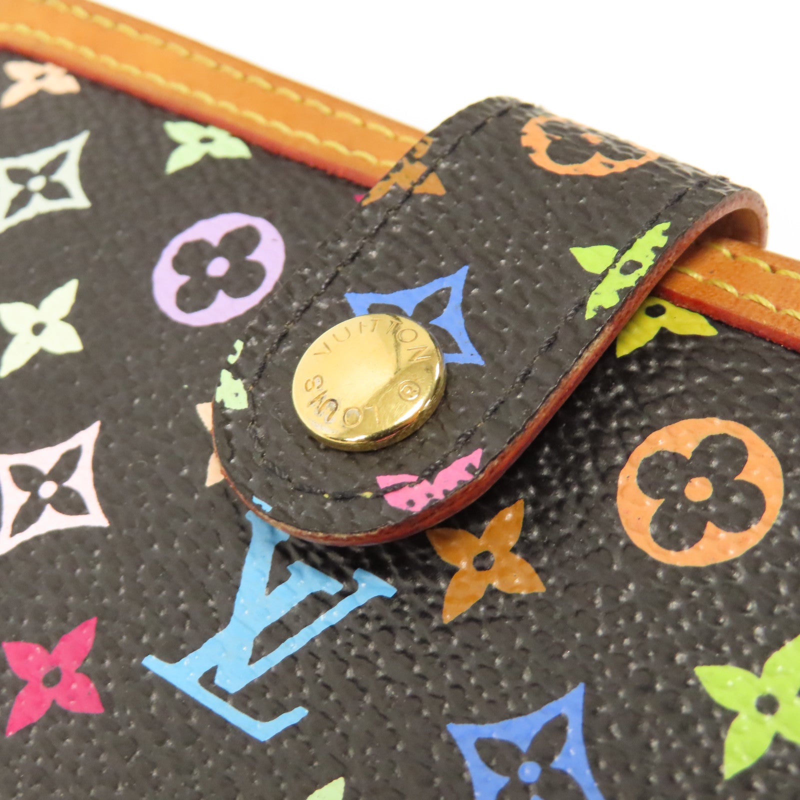 LOUIS VUITTON Monogram Multicolore Portefeuille Viennois金扣啪鈕錢包黑色