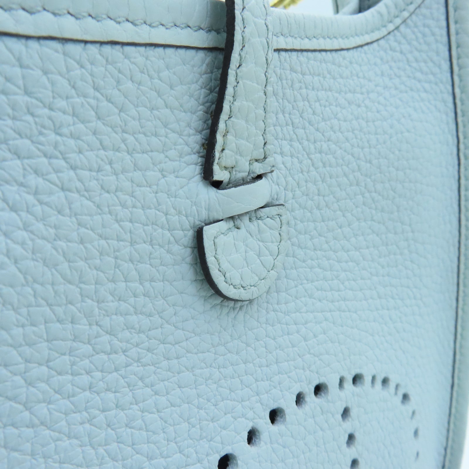 HERMES Clemence Leather Evelyne TPM Bleu Pale