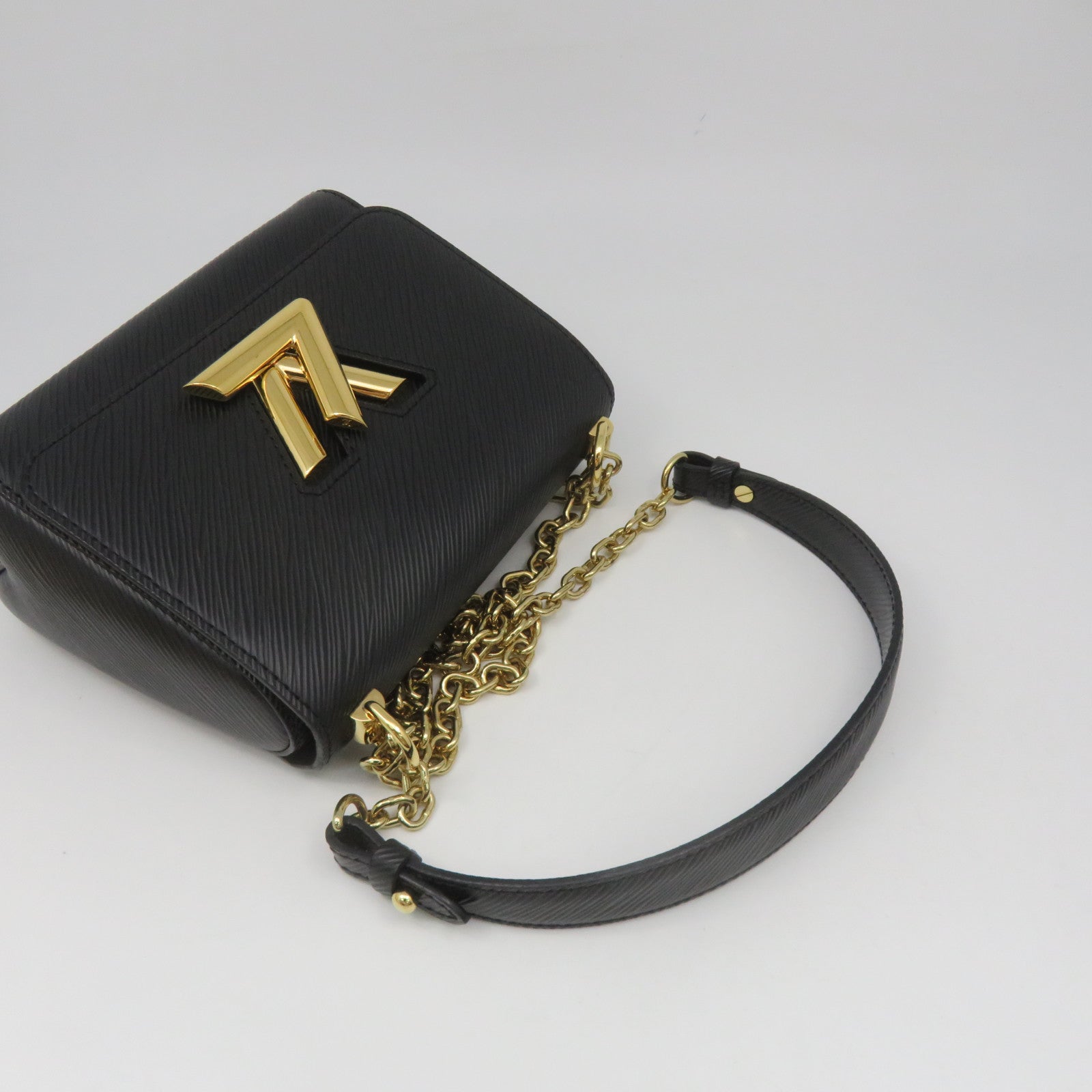 LOUIS VUITTON Epi Twist PM Gold Buckle Shoulder Bag Black